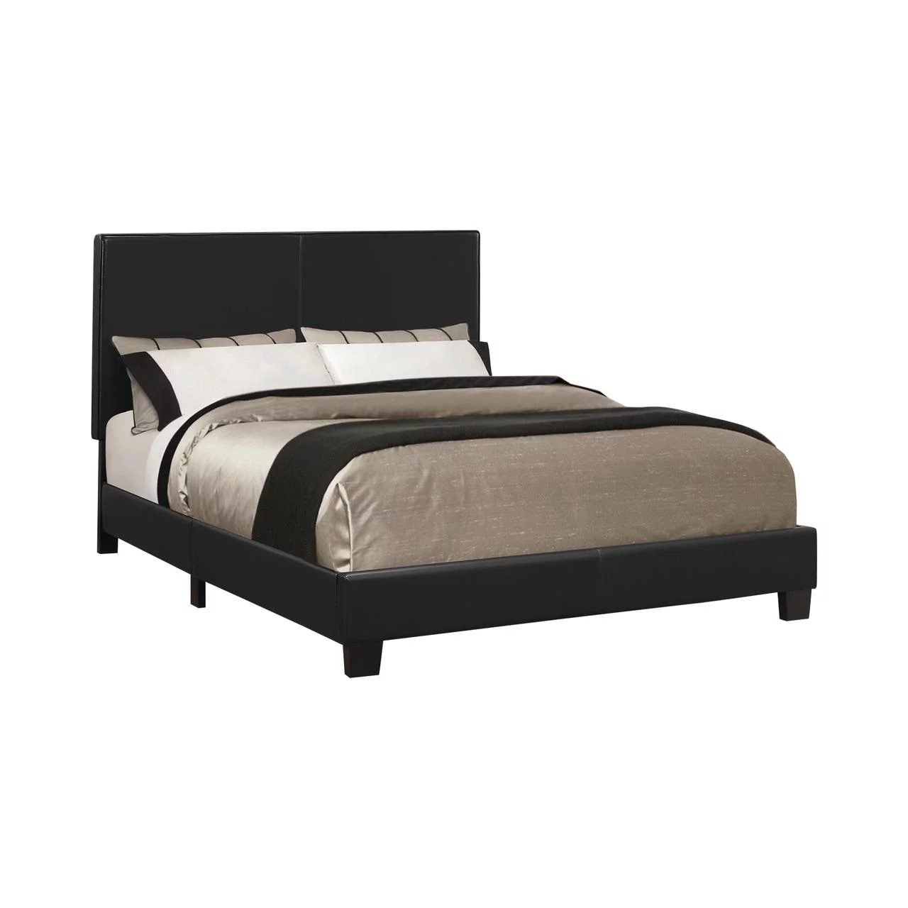 Muave Queen Upholstered Platform Bed Black