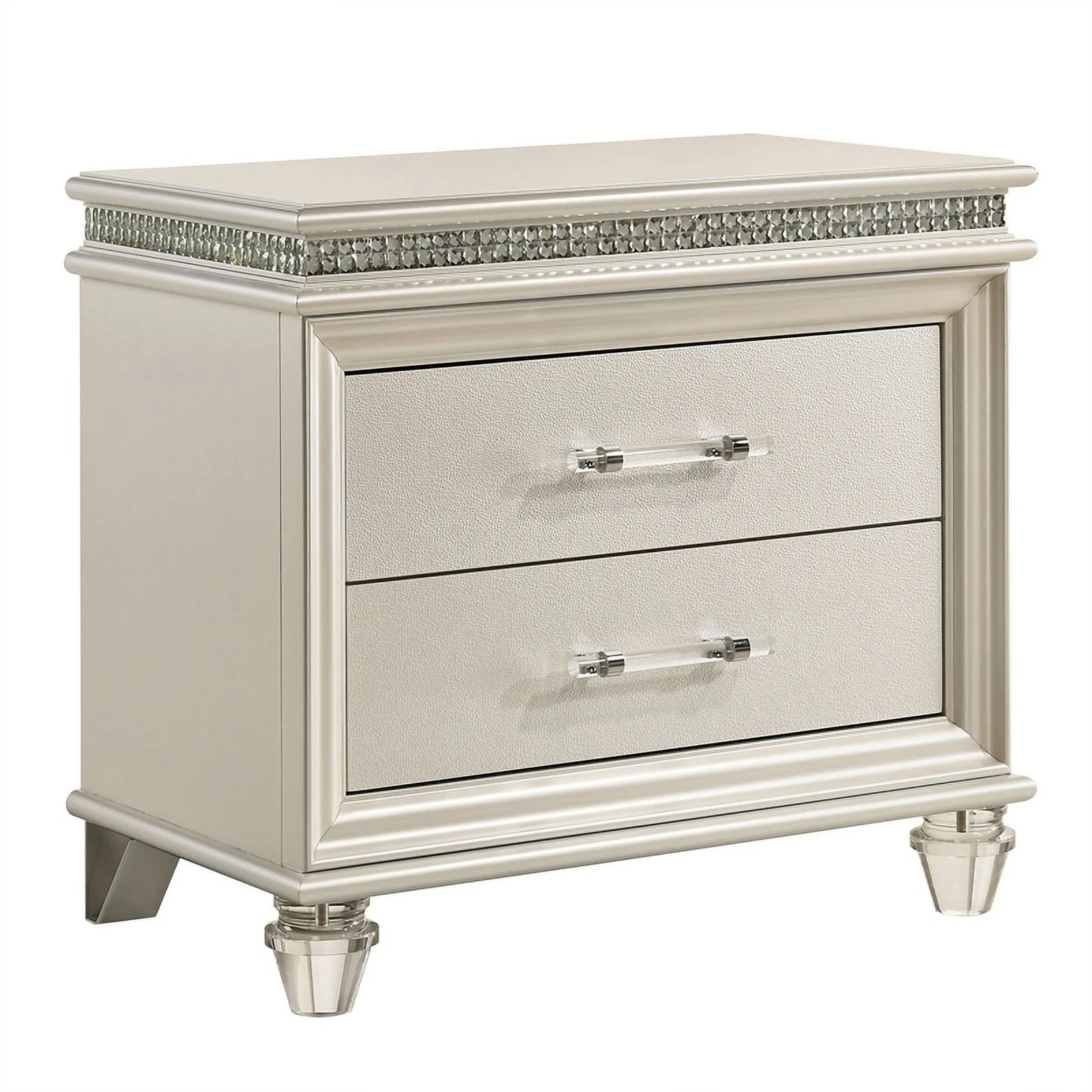 FOA Plumley 3-Piece White Wood Bedroom Set - Queen + 2 Nightstands