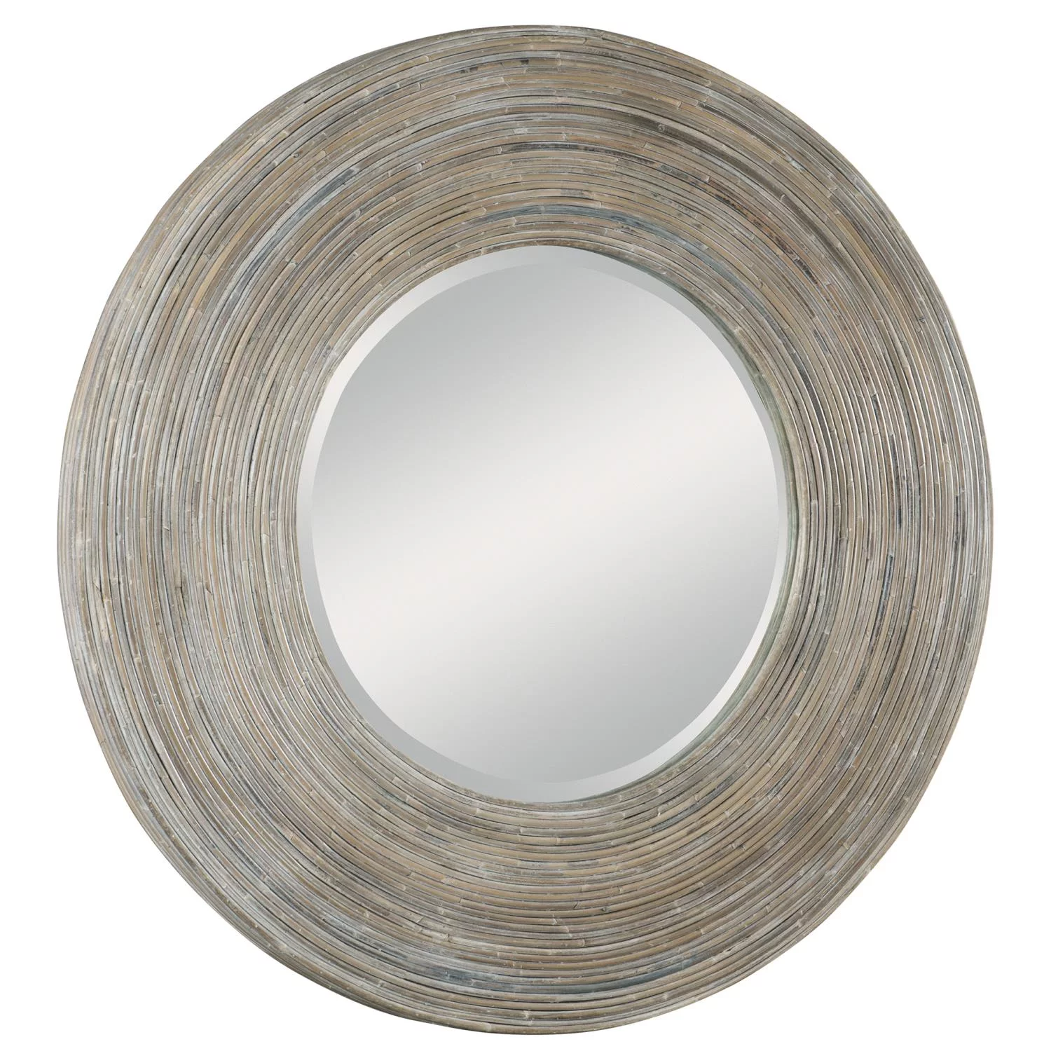 Uttermost Vortex Mango Wood White Washed Round Mirror 08173