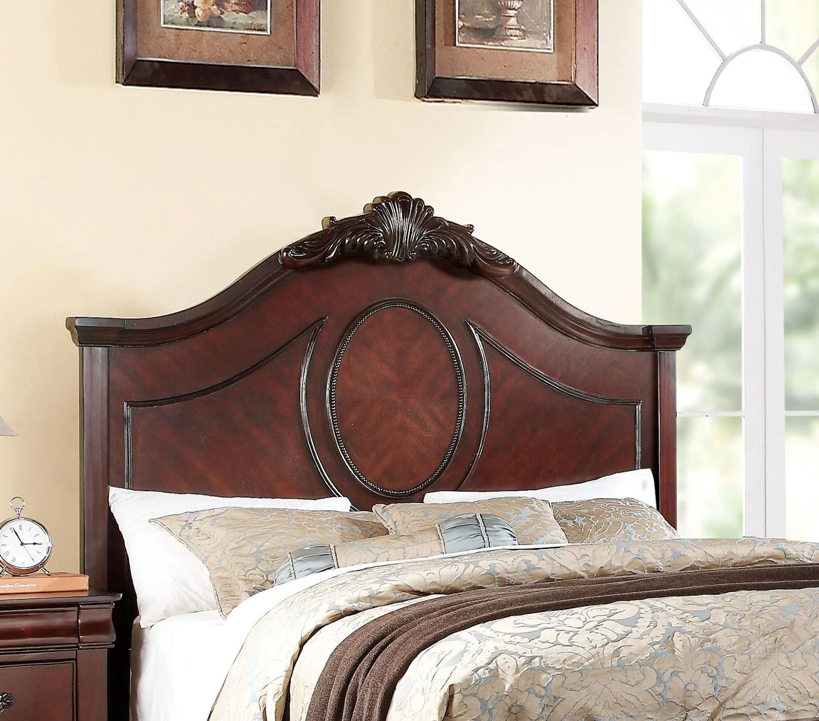 Dark Cherry Queen Panel Bed Estrella 20730Q Acme Classic Traditional