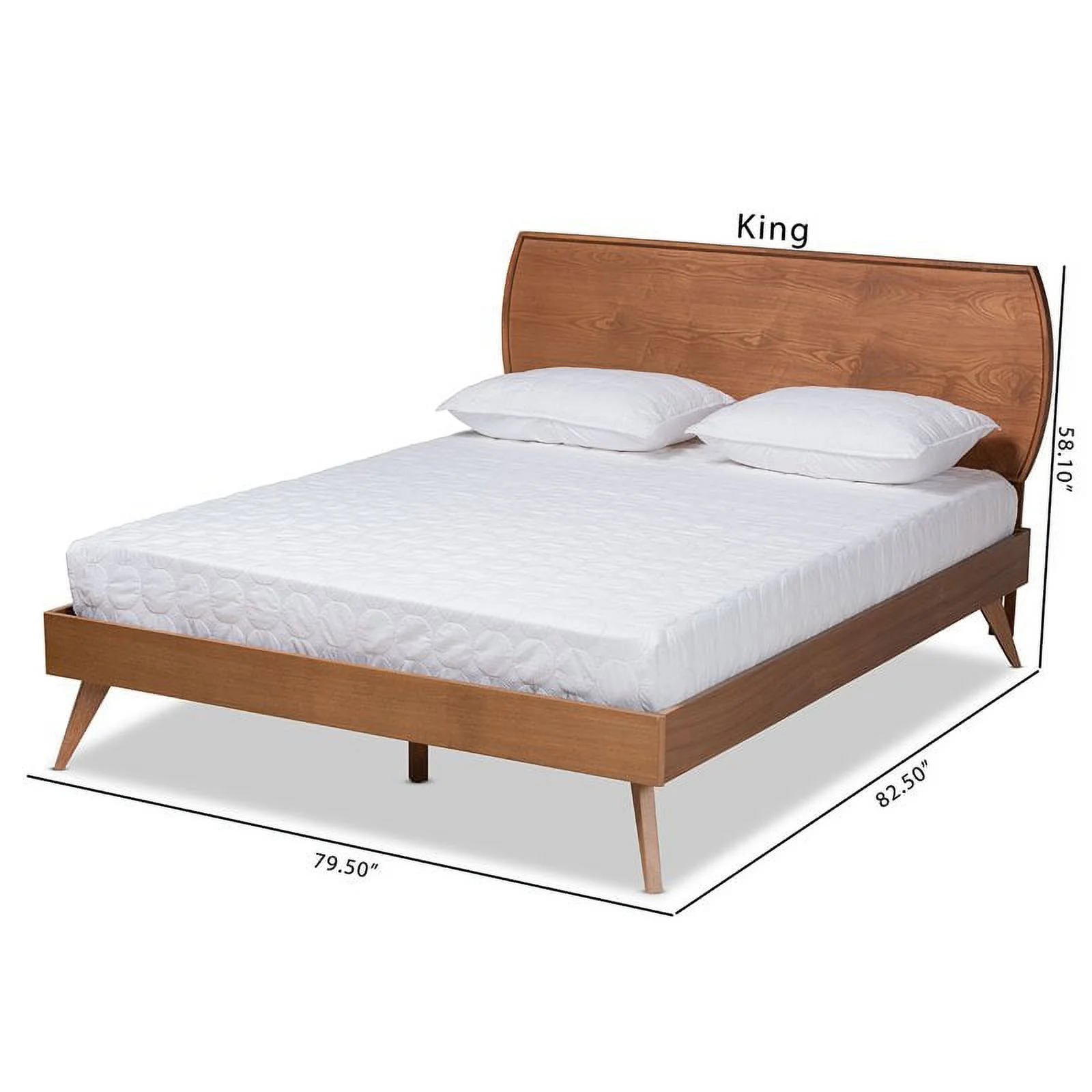 Bowery Hill Walnut Brown Finished Wood King Size Platform Bed