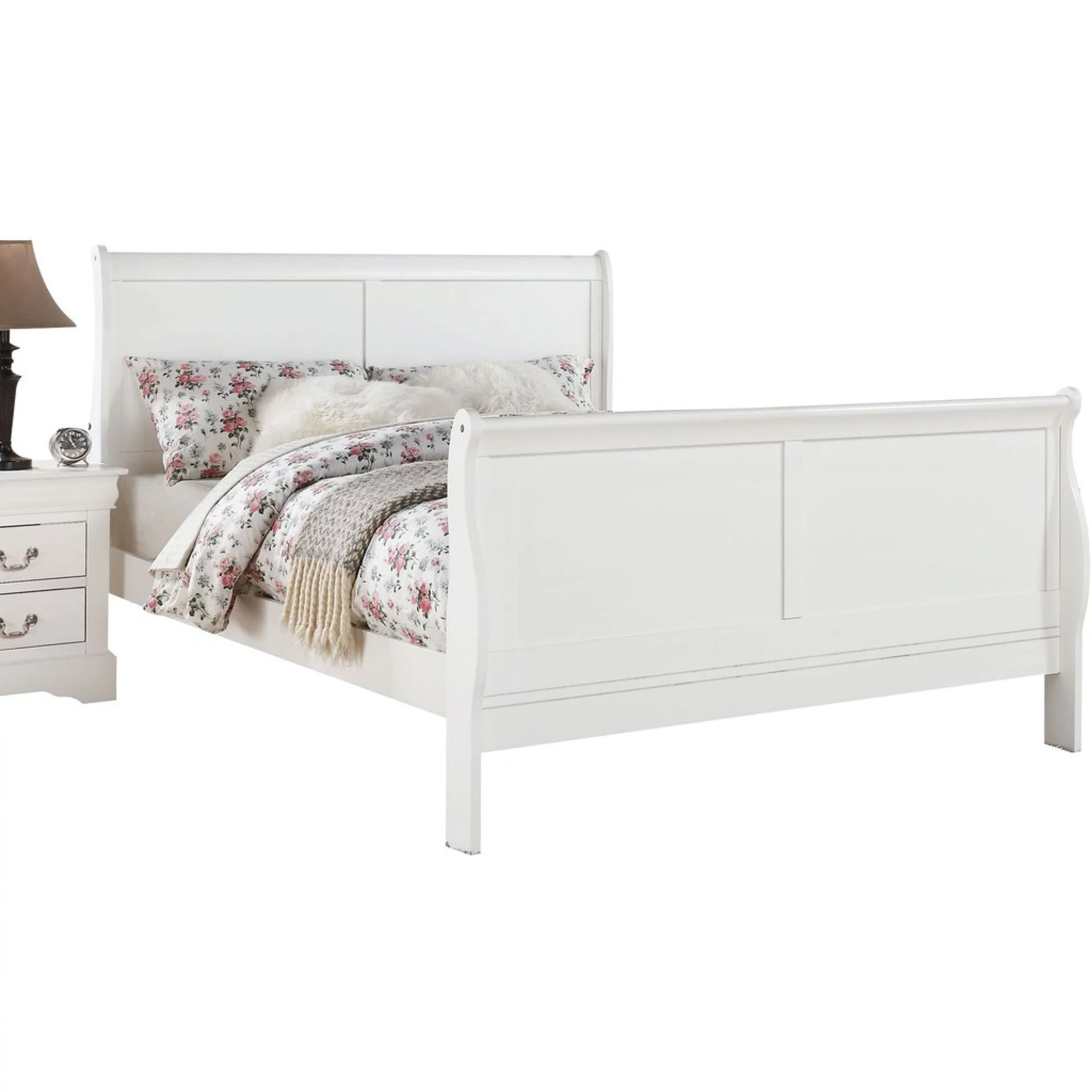 Miekor Furniture Louis Philippe III Queen Bed in White