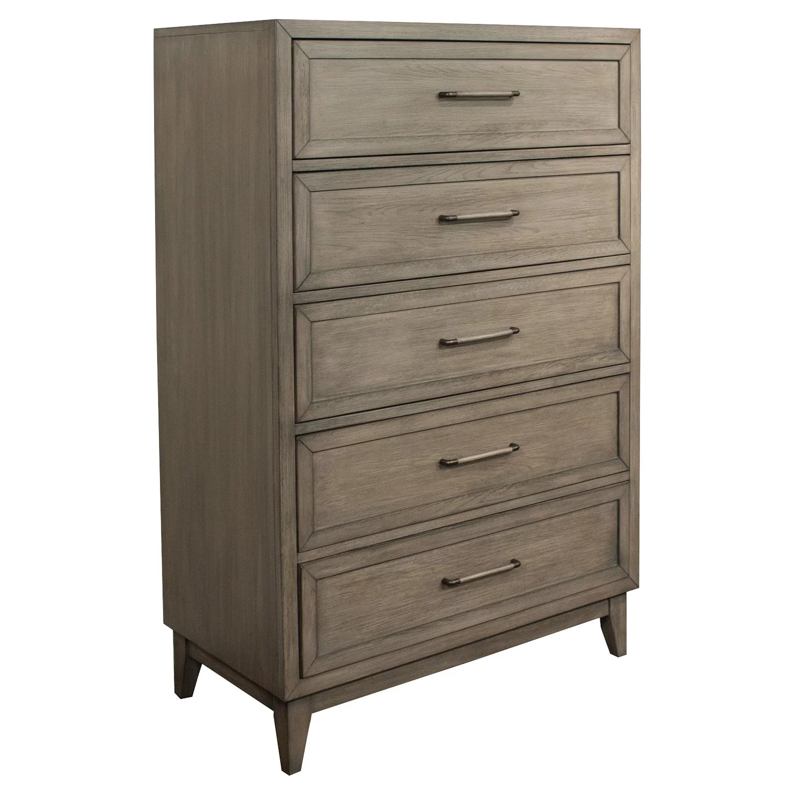 Riverside Furniture Vogue Wood Five Drawer Chest in Gray Wash