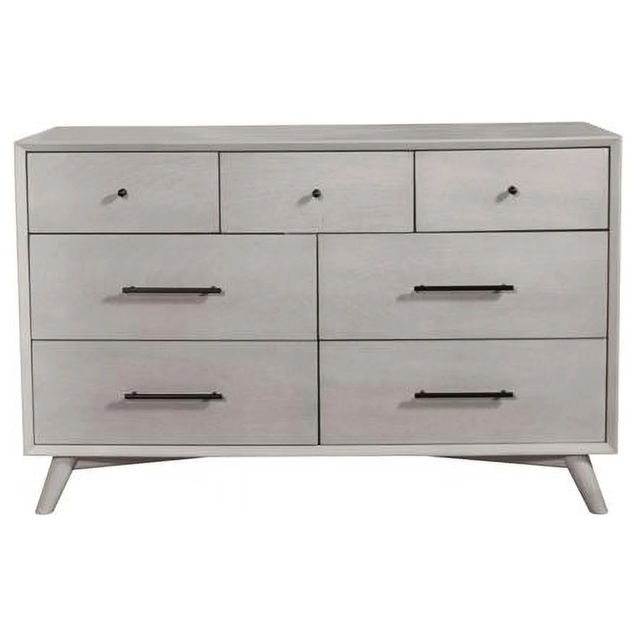 HomeRoots 524144 59 in. Gray Solid Wood Seven Drawer Double Dresser