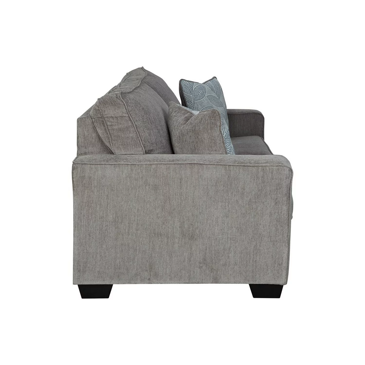 Fabric Upholstered Queen Size Sofa Sleeper with Tapered Block Legs Gray