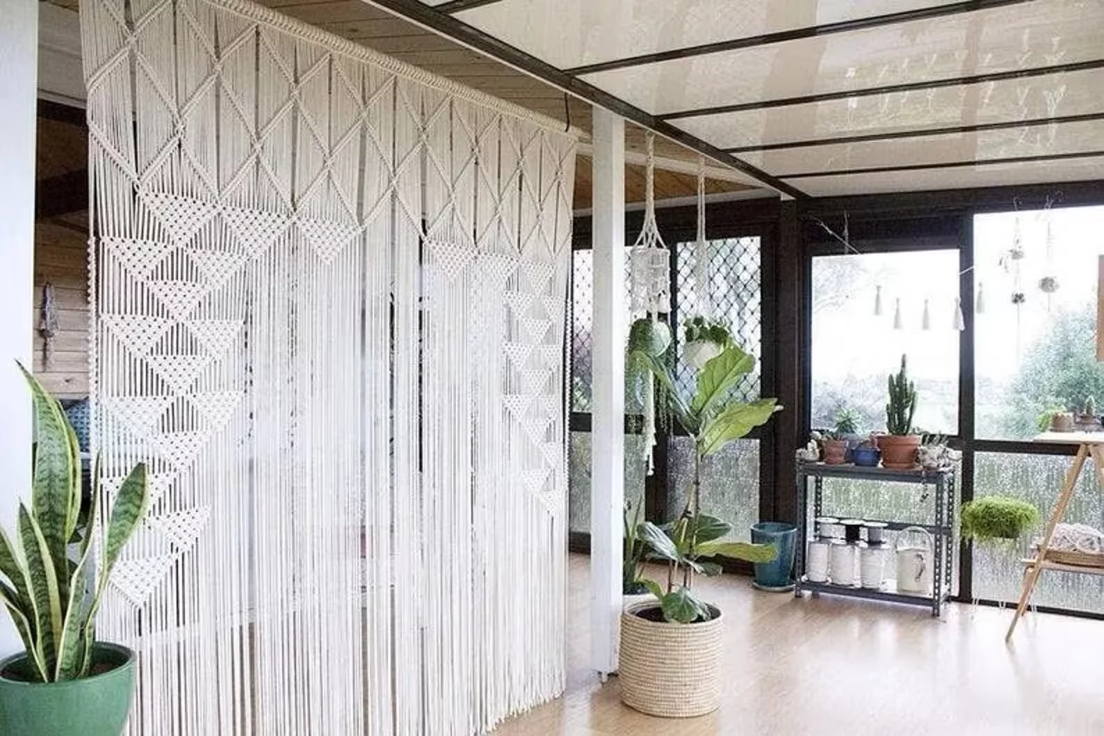 KNITTWORLD Macramé Large Curtain Bohemian Decoration Wall Arch Curtain Wall Art Tapestry / EXTRA LARGE