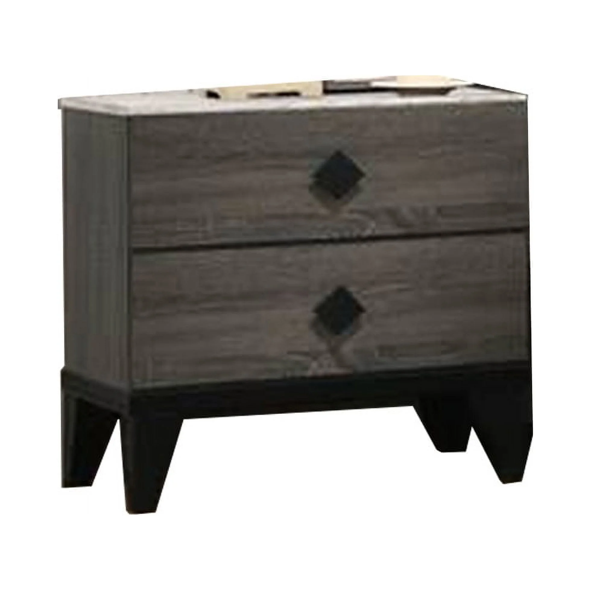 Transitional Style Upholster Tufted Headboard Eastern King Size Bed 2x Nightstands Unique Handles 3pc Bedroom Furniture Gray