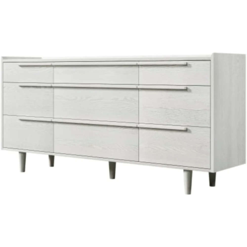 Modern Style Wood Grain 9 Drawers with Solid Wood Legs, Suitable for Storage Areas in Bedrooms, Kitchens, Living Rooms, and Restaurants