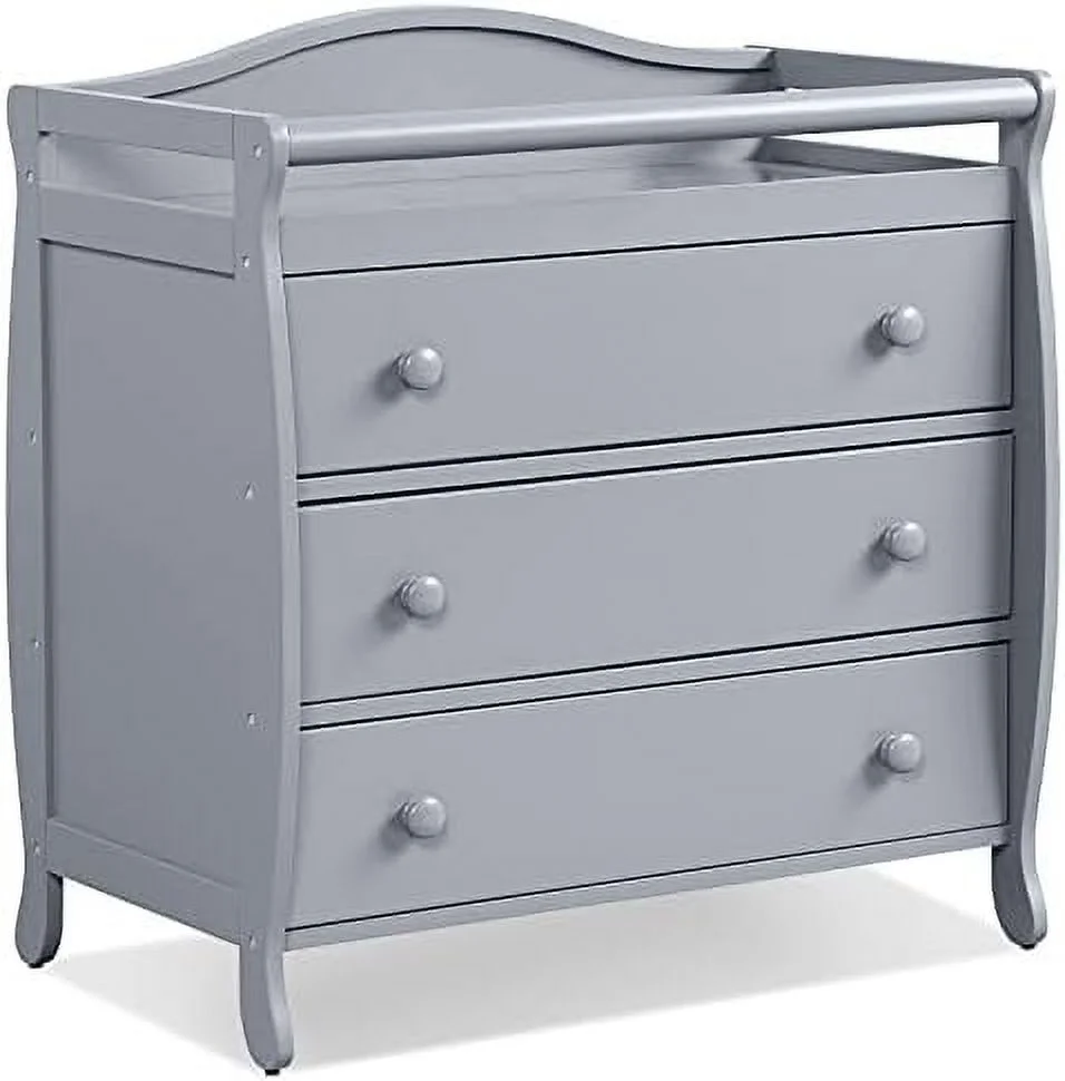 HBBOOMLIFE 3-Drawer Changing Table Infant Diaper Changing Station with Drawers Safety Rails & Strap Baby Changing Table Dresser for Nursery Easy Assembly (White)