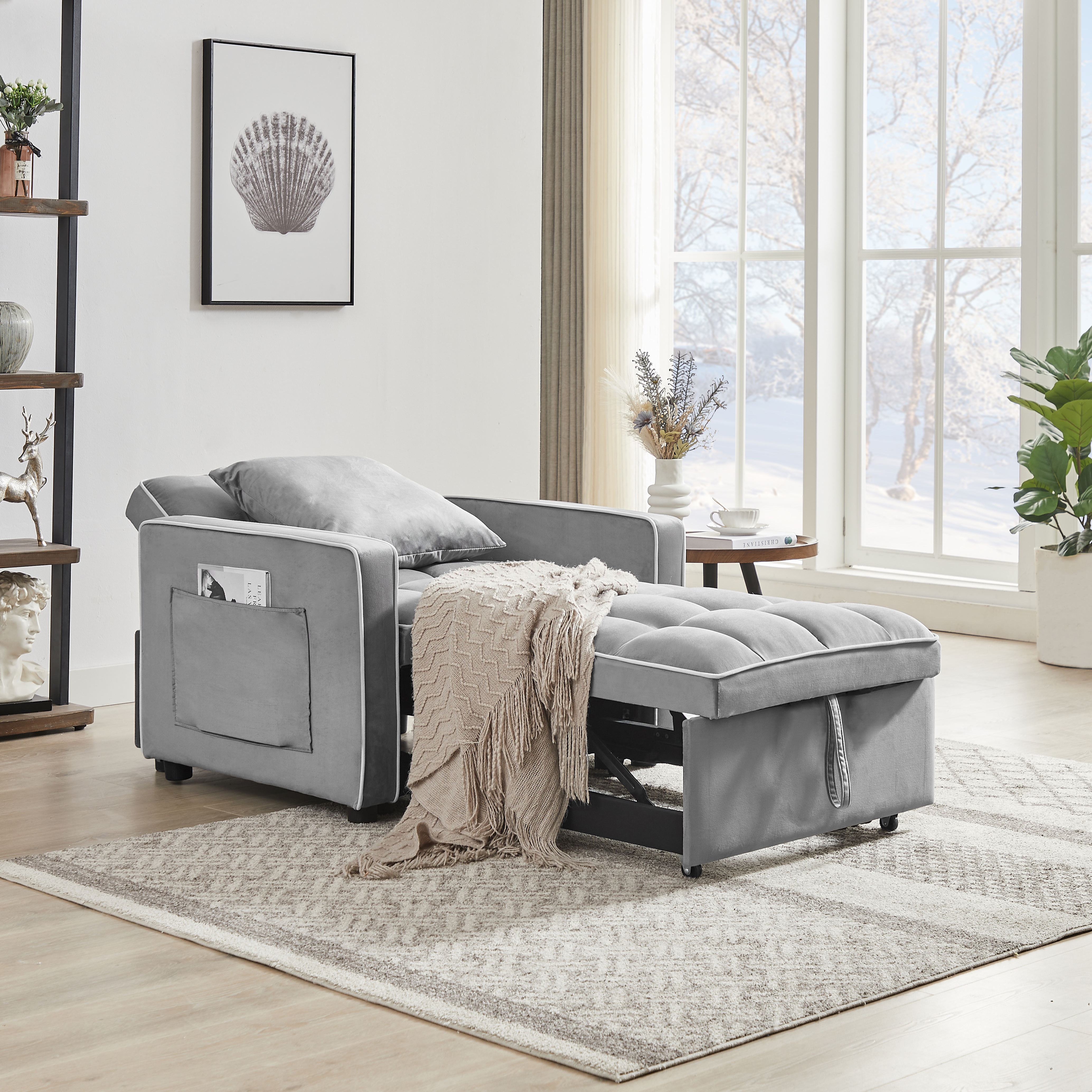 Convertible Velvet Sofa Chair - 80.96 - Elevate Living Space