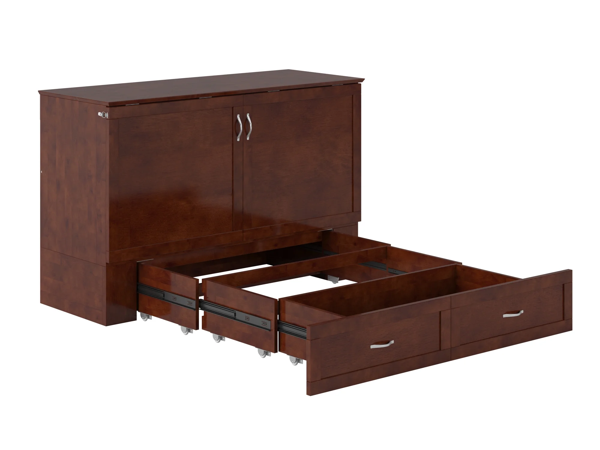Hamilton Murphy Bed Chest Queen Walnut with Charging Station