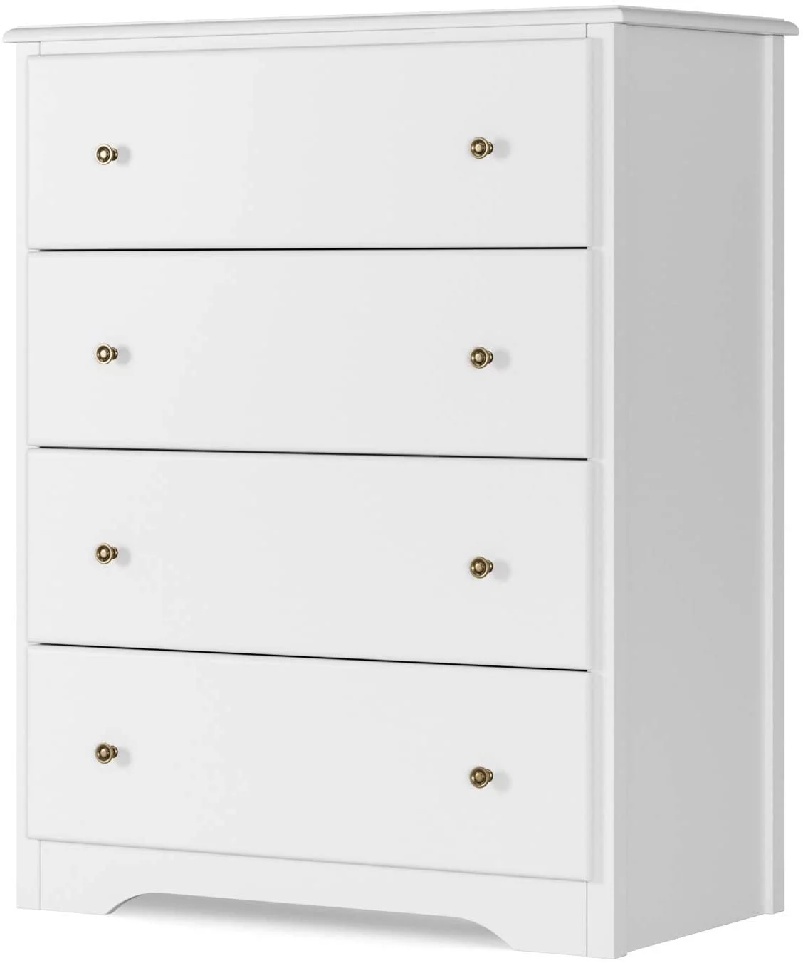 Homfa Dresser Chest, Modern Chest Organizer with 4 Drawers for Bedroom, White Finish