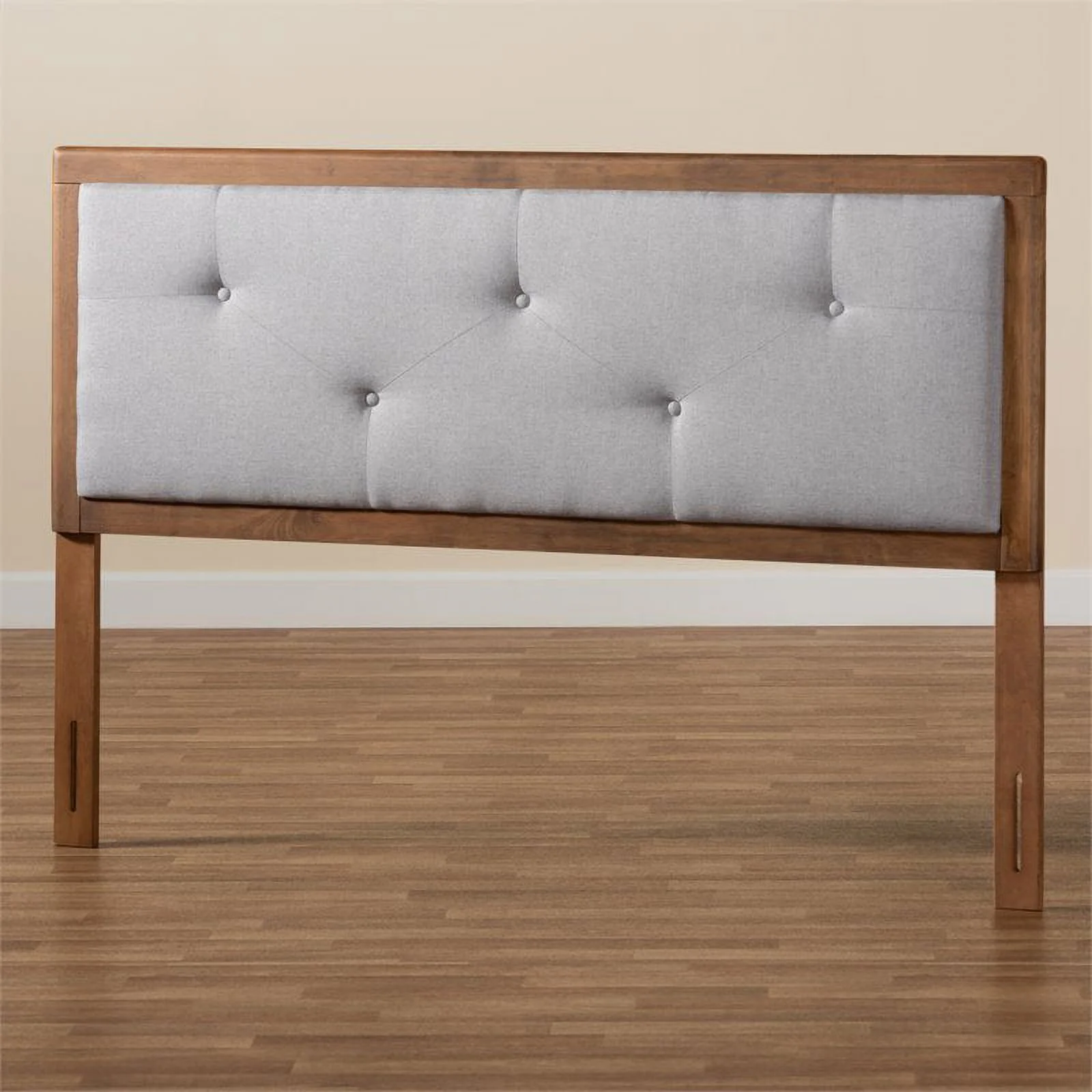 Bowery Hill Light Gray and Brown Finished Wood Full Size Headboard