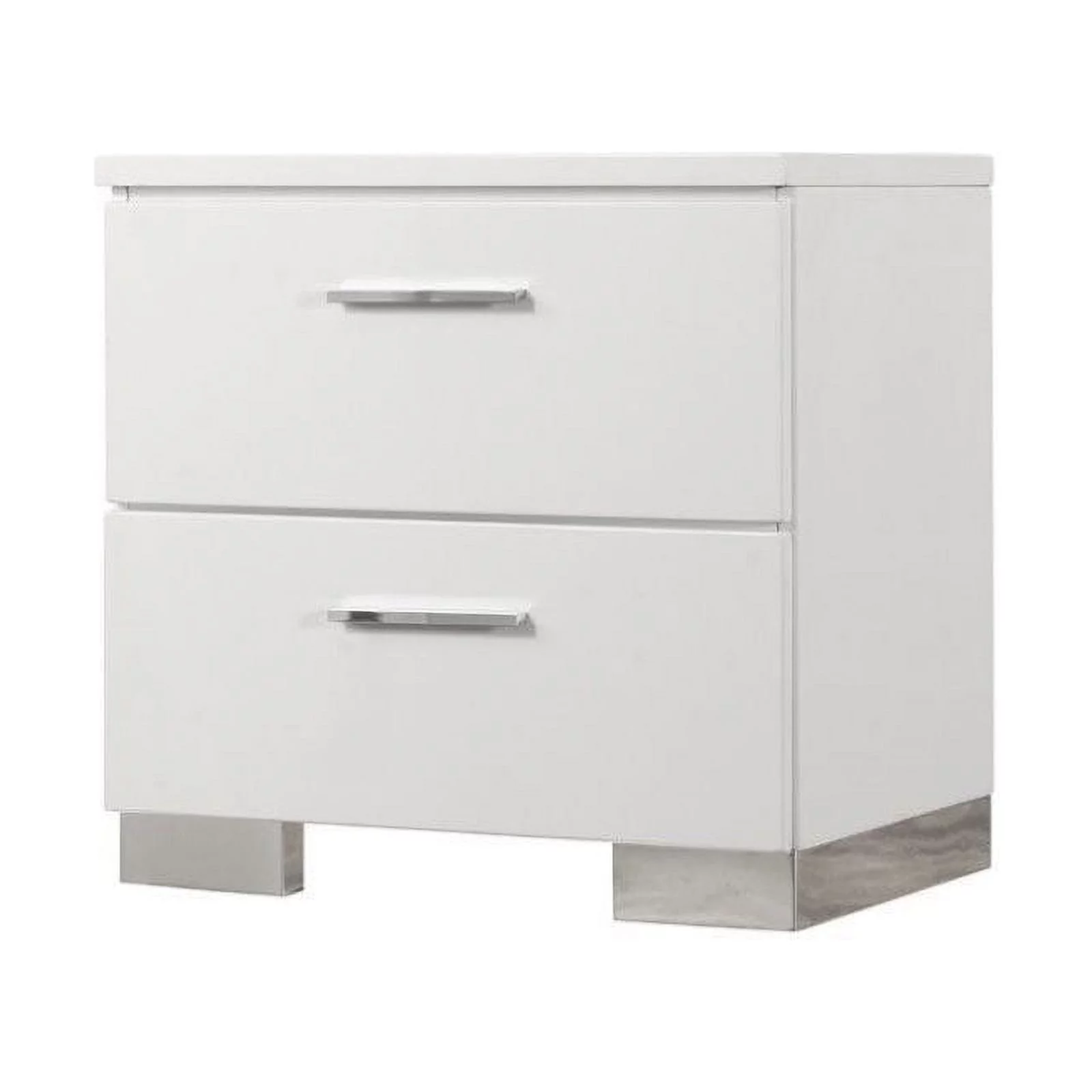 4 Piece Modern Bedroom Set with Queen Panel Bed and Chest with (Set of 2) Night Stands in White