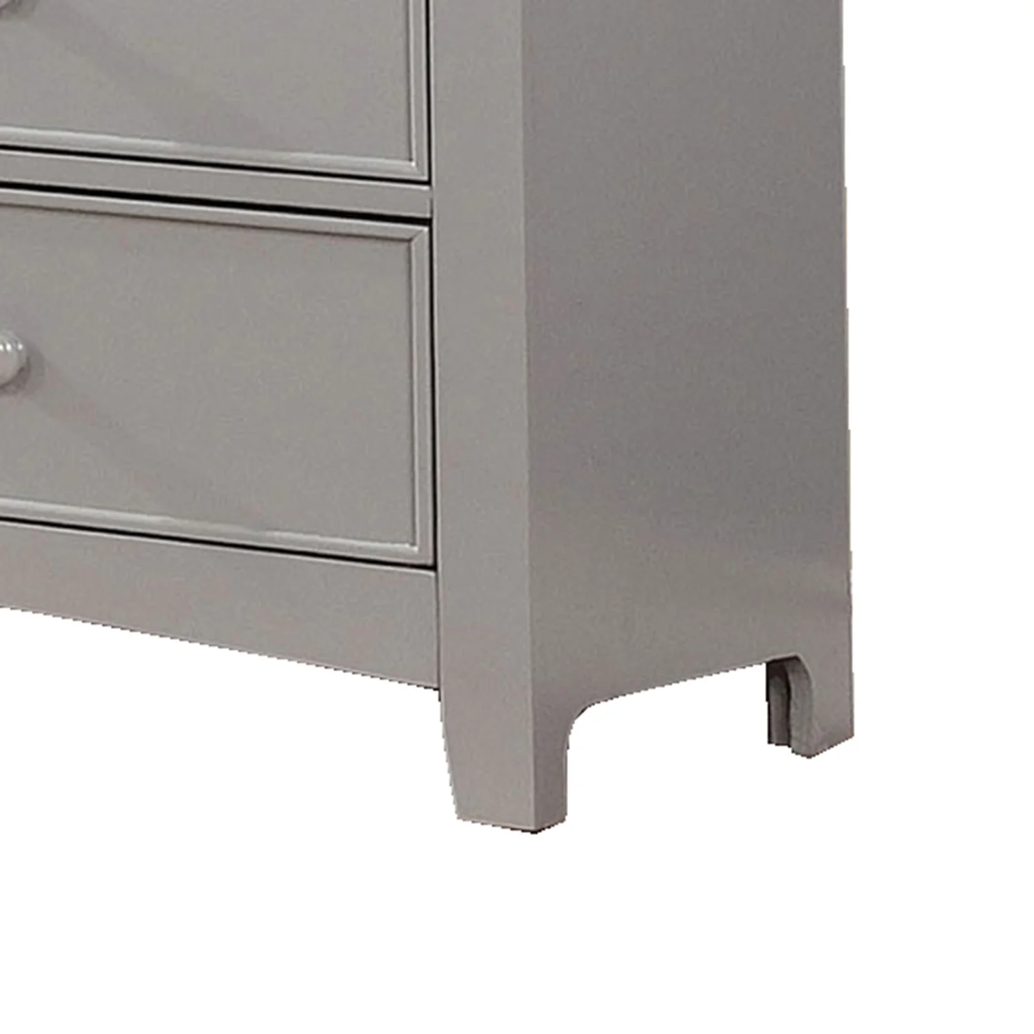 Benjara Transitional Styled Wooden Dresser with Storage Drawers, Gray