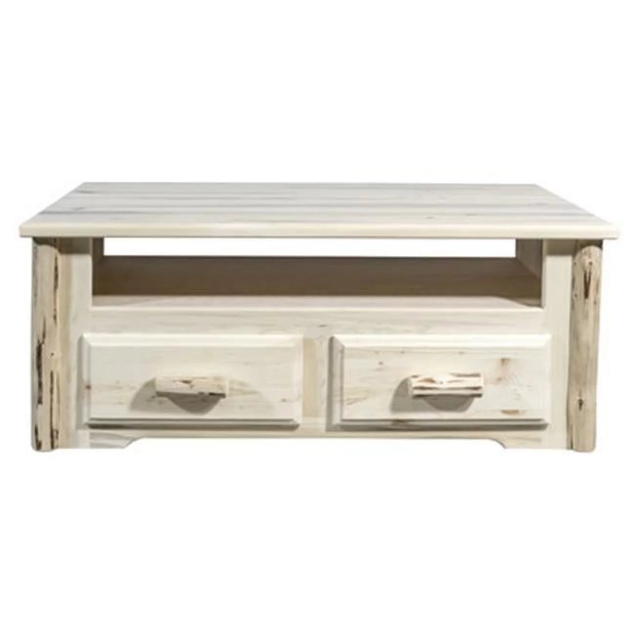 Montana Woodworks Montana 2 Drawer Sitting Chest with Entertainment Center, Ready Finish