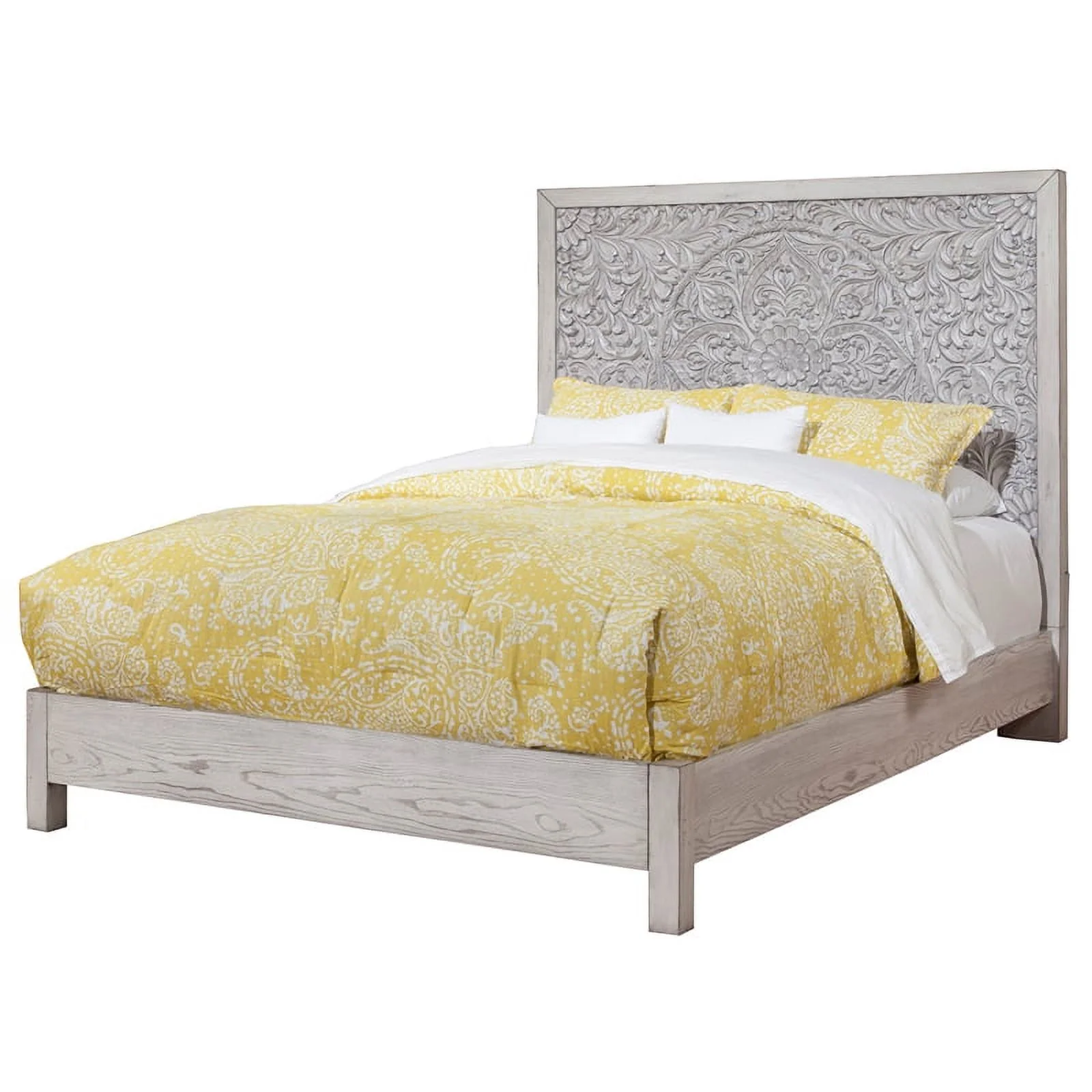 Home Square 4 Piece Furniture Set with Nightstand Queen Panel Bed & Dresser
