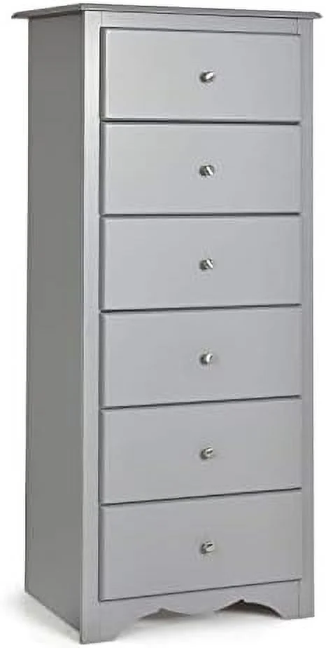 6 Drawer Chest Wooden Dresser Clothes Organizer Bedroom Hallway Entryway Tall Cabinet (Gray)