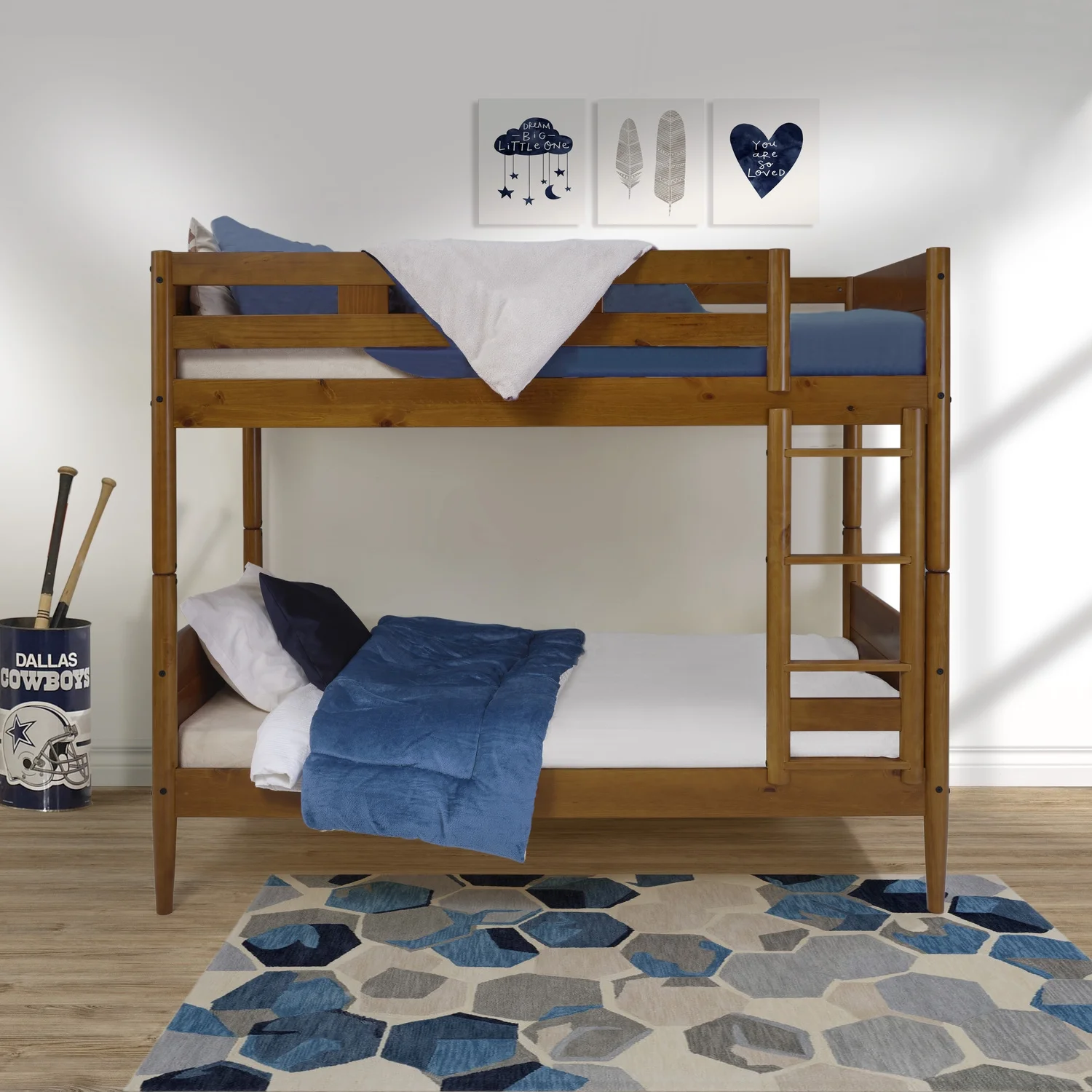 Camaflexi Mid Century Modern Bunk Bed Twin over Twin - Castanho Finish
