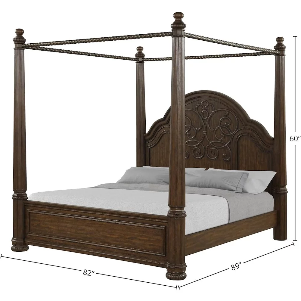 Bernards Tuscany King Canopy Bed
