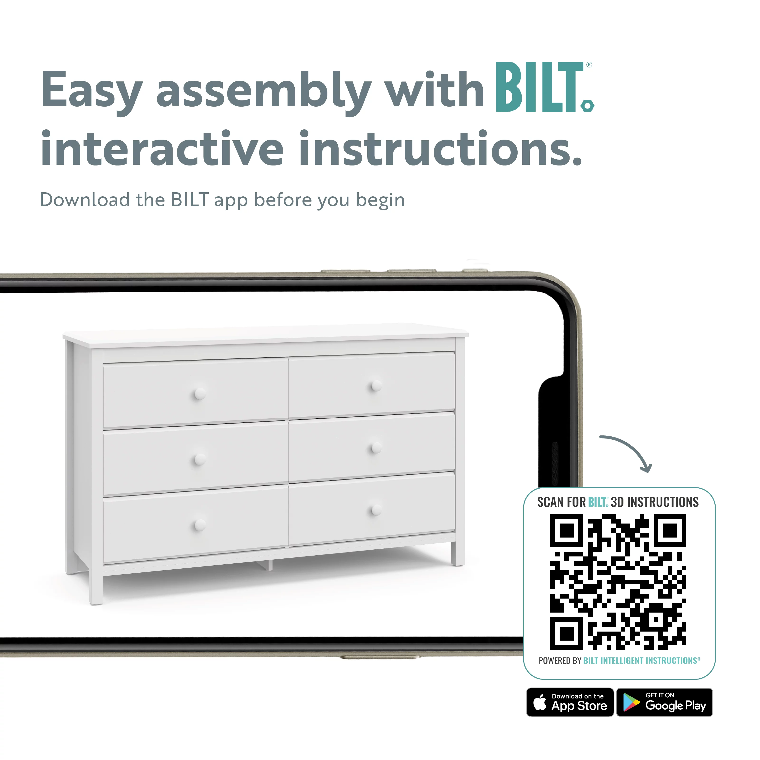 Storkcraft Alpine 6 Drawer Kids Double Dresser, White