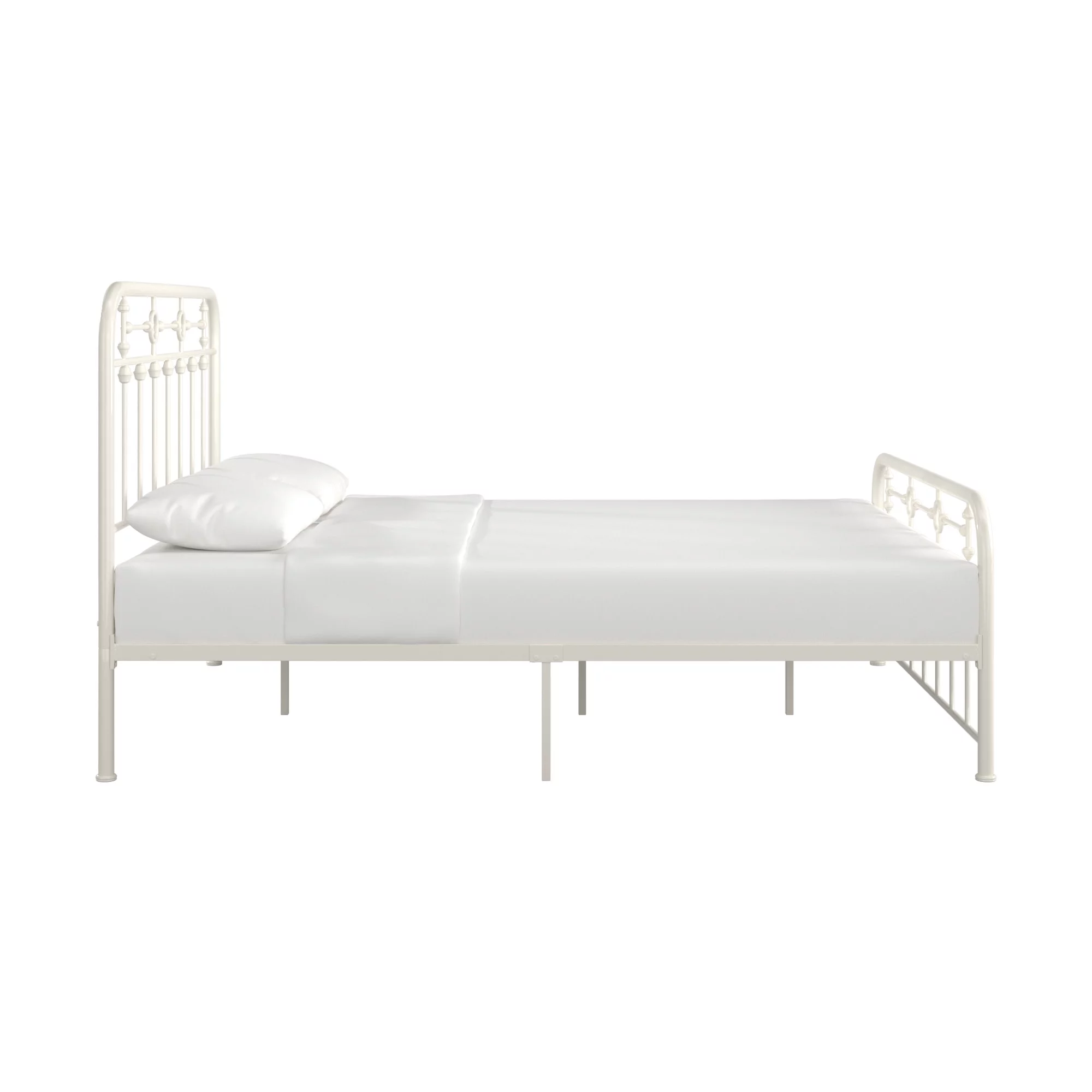 Weston Home Reeve Metal Spindle Platform Queen Bed, White