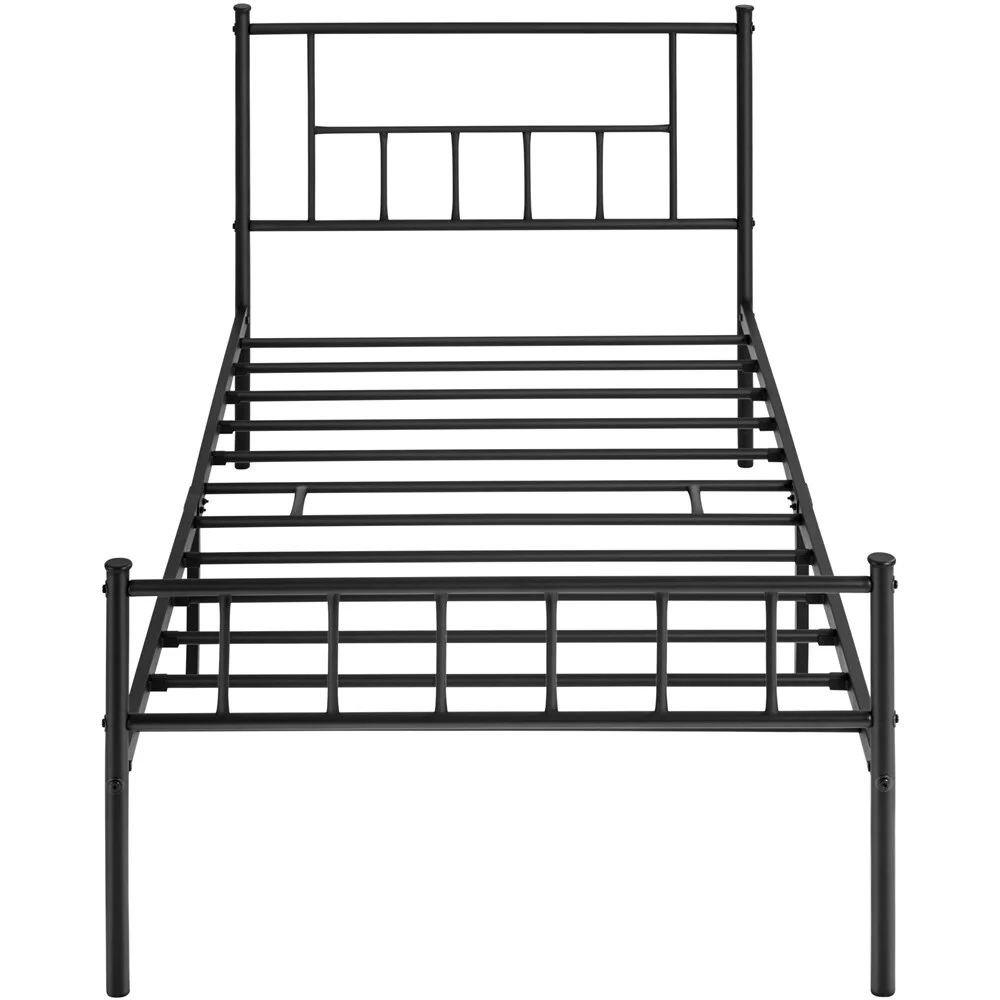 Yaheetech  Basic Metal Bed Frame with Headboard and Footboard Bed Foundation Black Twin XL