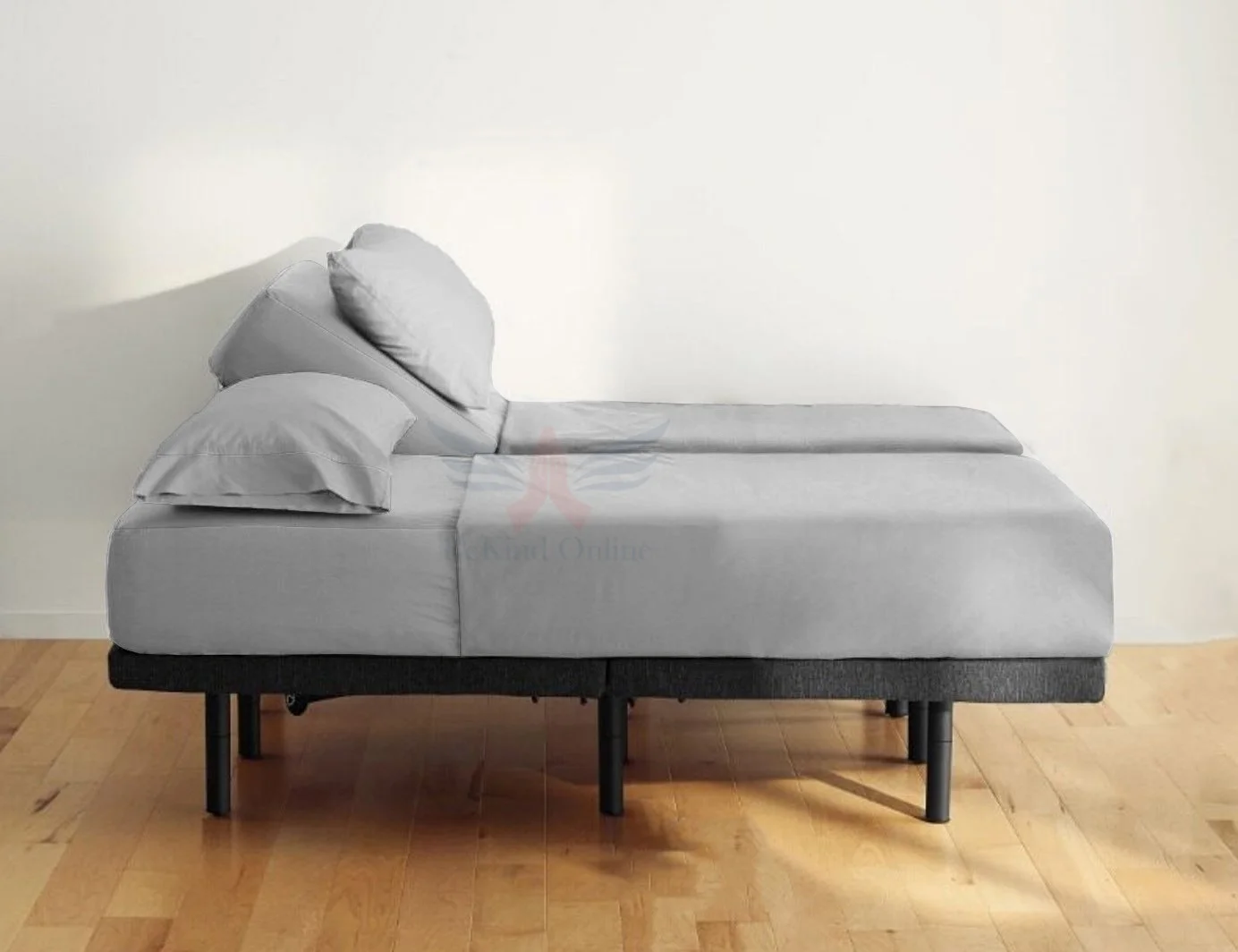 Split King Sheets Sets for Adjustable Bed - 800-Thread-Count 100% Egyptian Cotton, Sateen Weave 25-Inch Extra Deep Pockets 800-TC Bedsheet - Light Grey