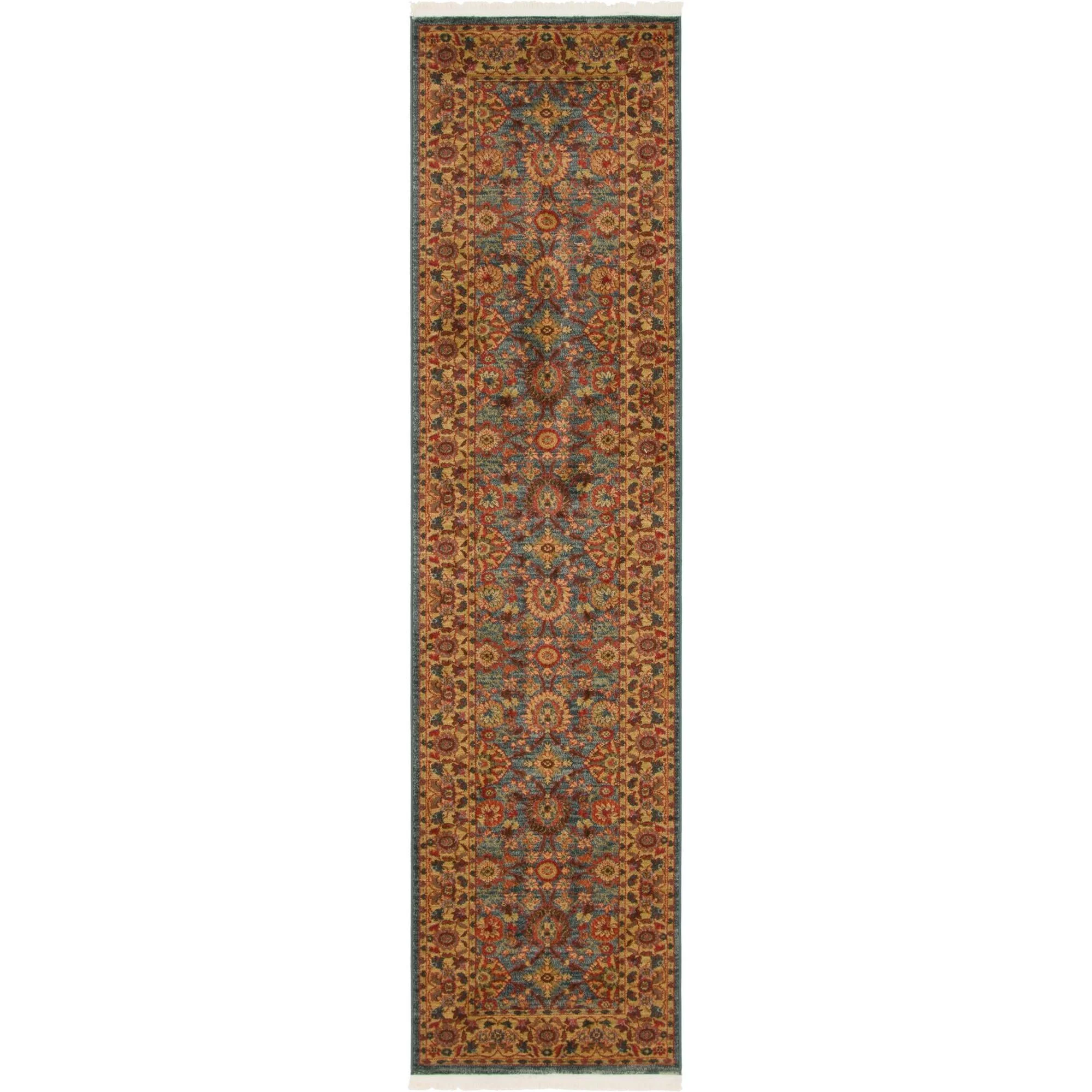 Unique Loom Monroe Edinburgh Rug Blue/Brown 2' 7