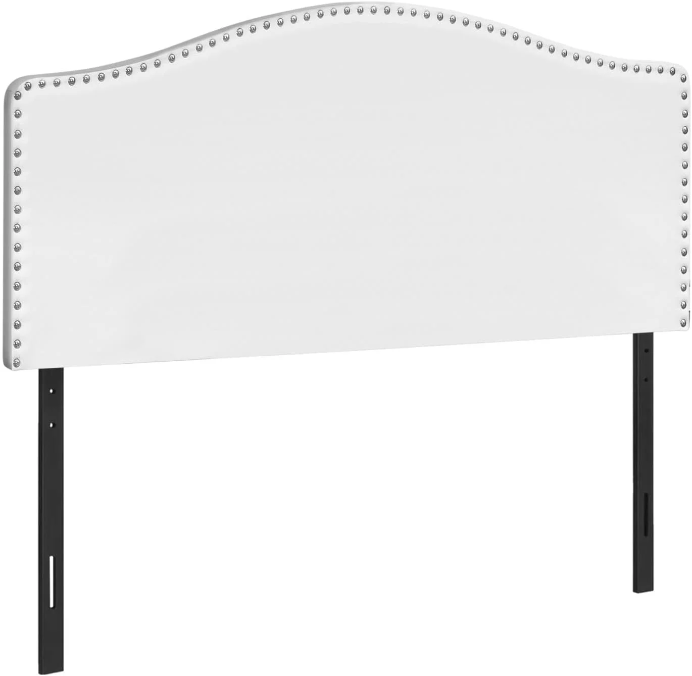 Queen, Bedroom, Upholstered, Pu, White, Transitional Bed Size Leather-Look Headboard
