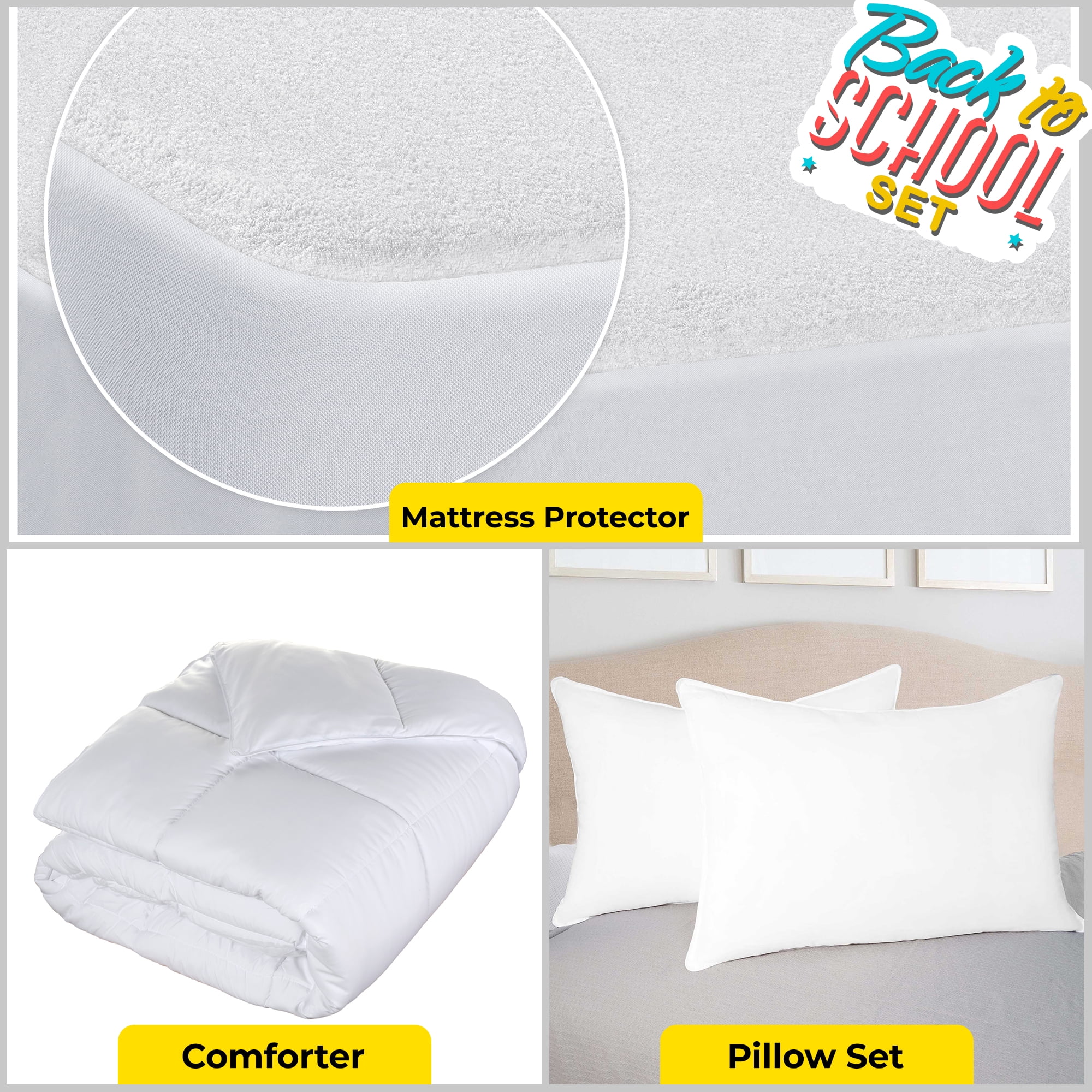 Superior Basics Bedroom Set, Room Sets, Queen, White