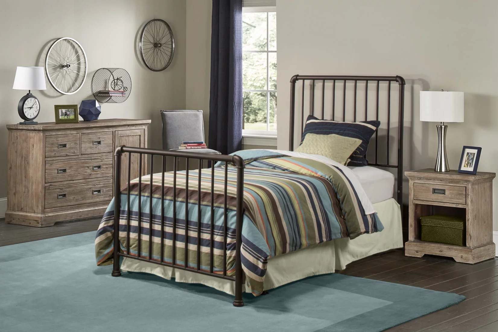 Hillsdale Furniture Brandi Metal Twin Bed, Oiled Bronze