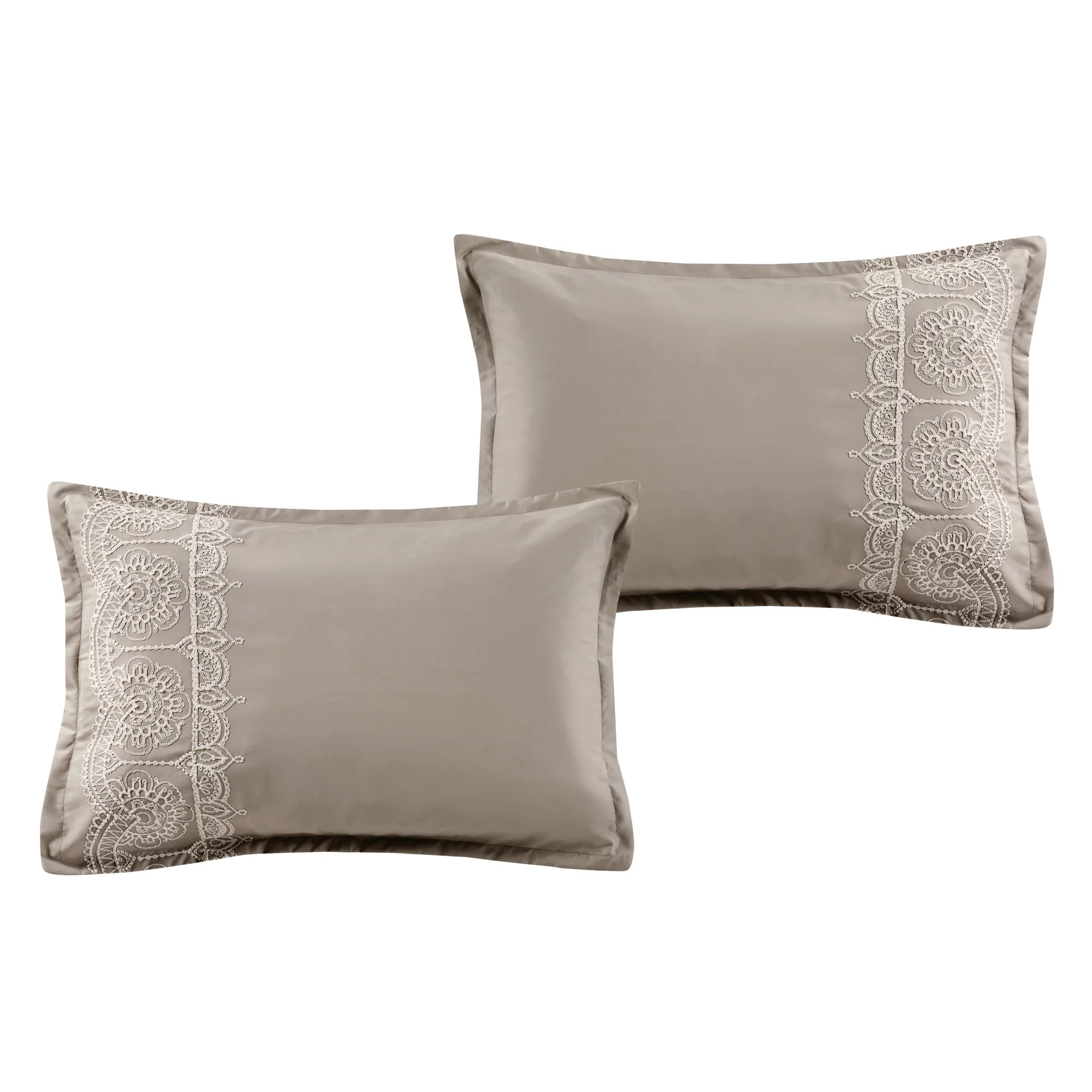 Wellco Bedding Comforter Set Bed In A Bag - 7 Piece Luxury Embroidery Bedding Sets - Oversized Bedroom Comforters King