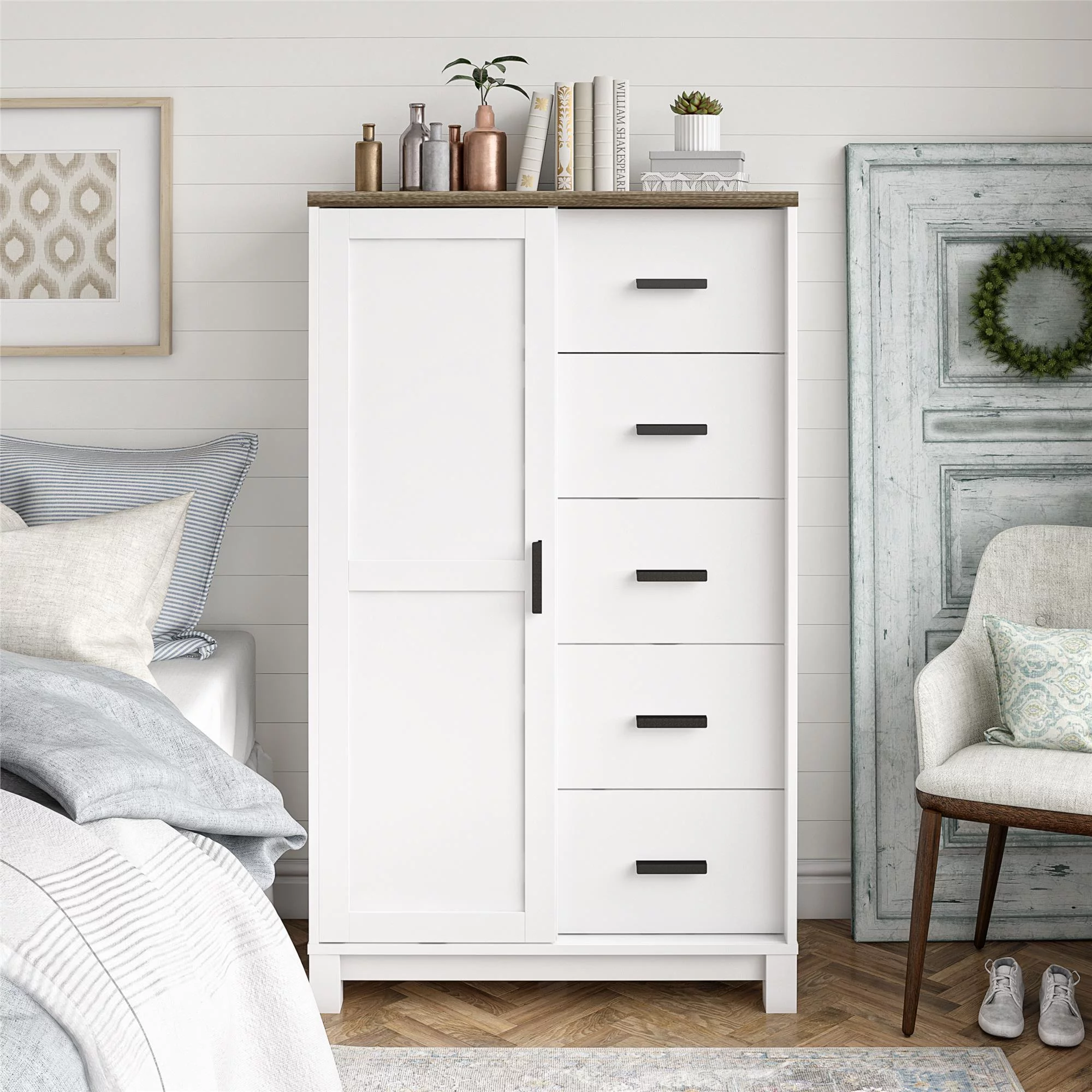 Better Homes & Gardens Langley Bay Gentleman's Chest, White