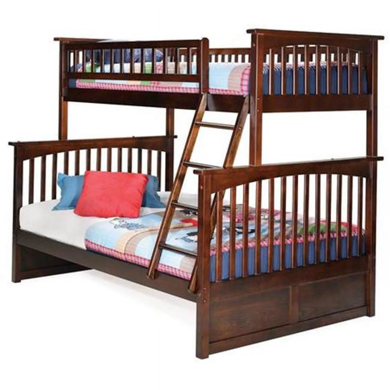 Columbia Bunkbed, Twin Over Full Size - Antique Walnut