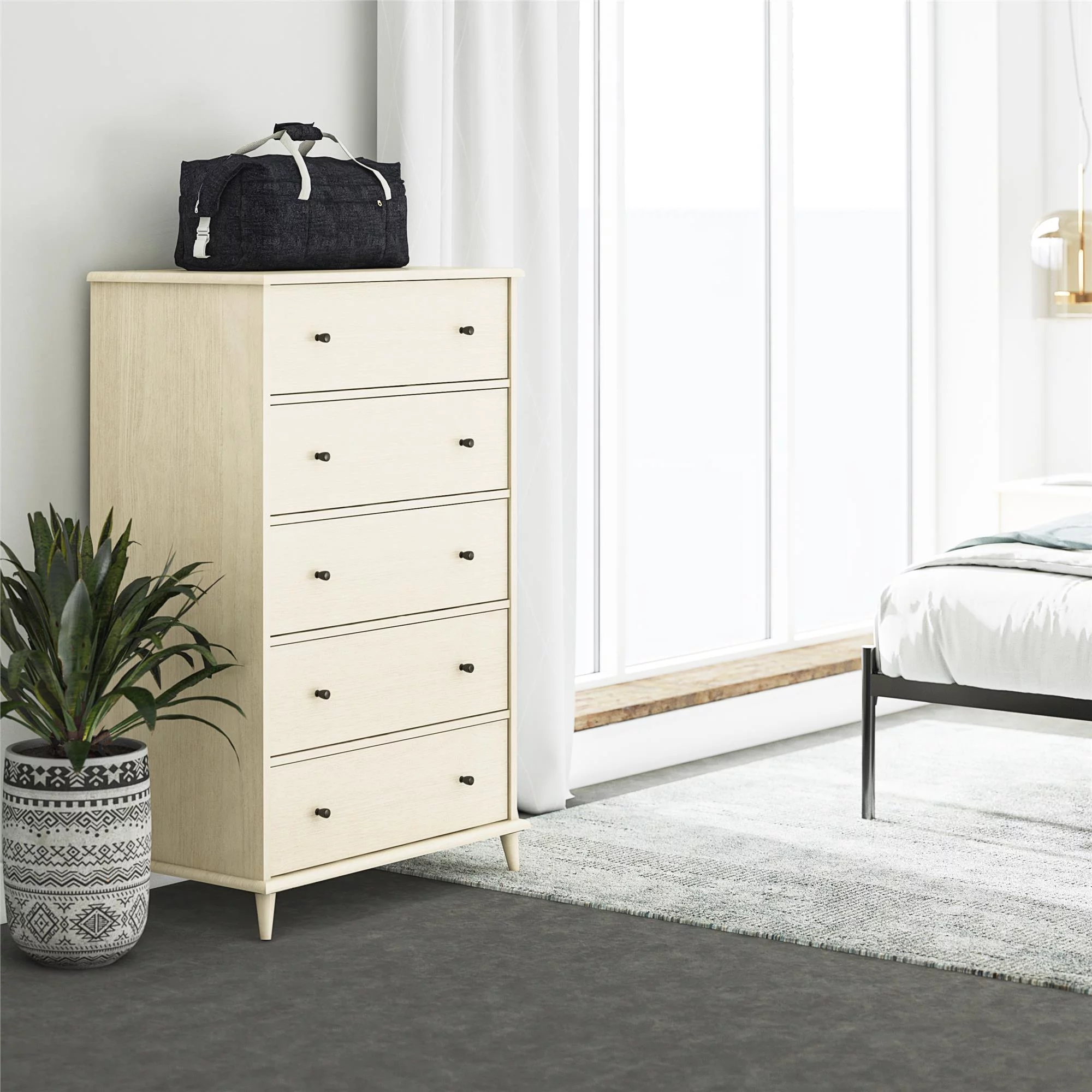 Queer Eye Farnsworth 5 Drawer Dresser, Ivory Oak