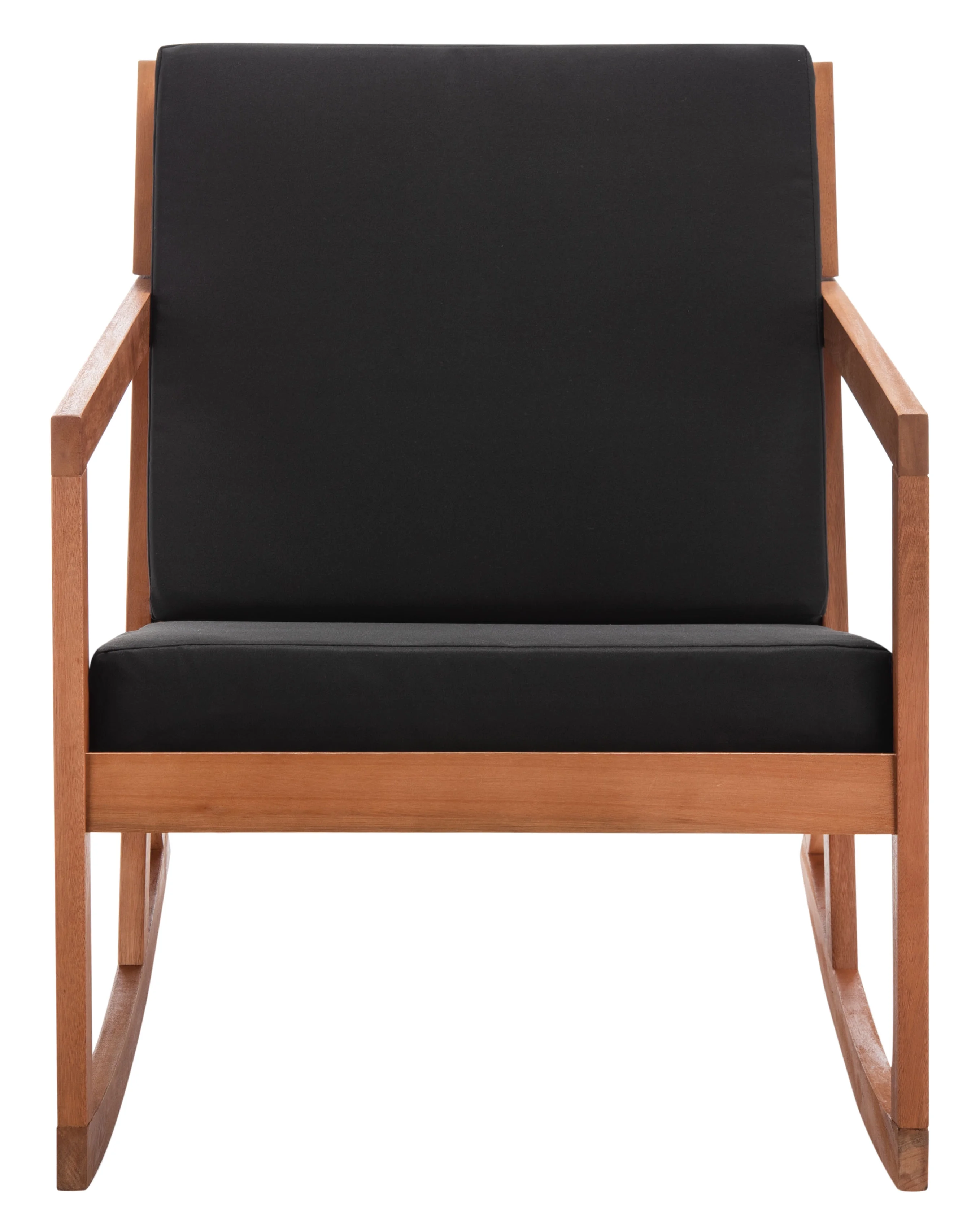 SAFAVIEH Vernon Outdoor Patio Rocking Chair, Natural/Black