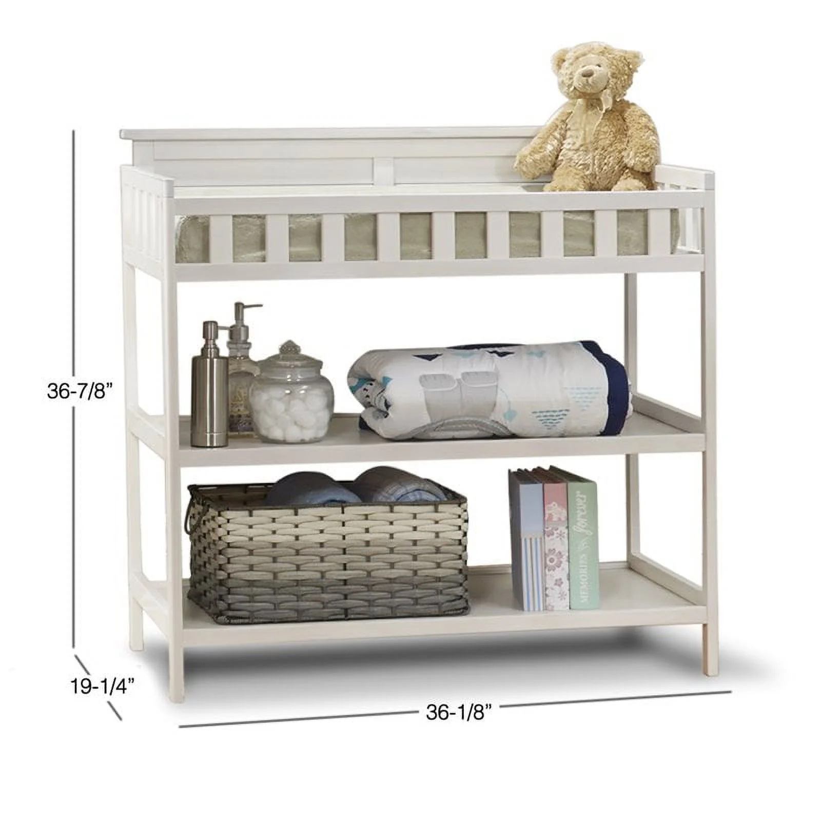 Sorelle Furniture  Farmhouse Dressing Table, Weathered White