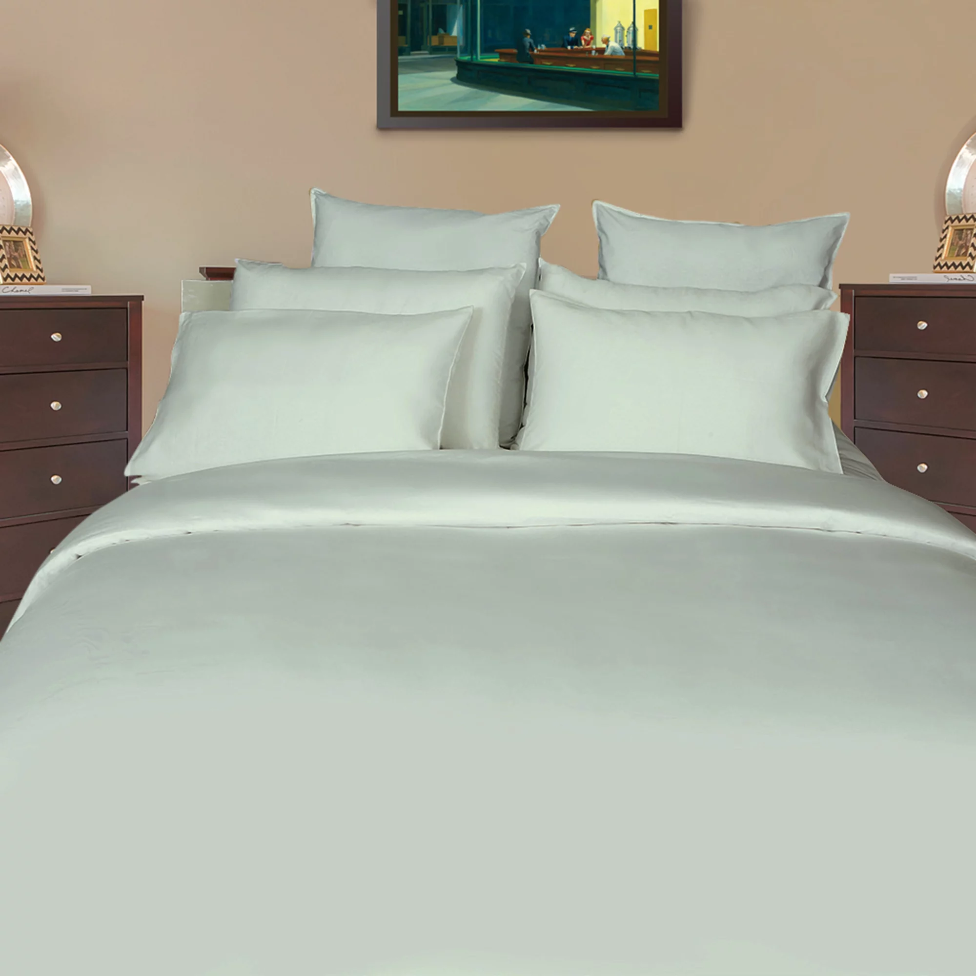 Just Linen 400 TC 100% Egyptian Cotton Sateen, 4 Piece King Sheet Set with Deep Pocketed Fitted Sheet