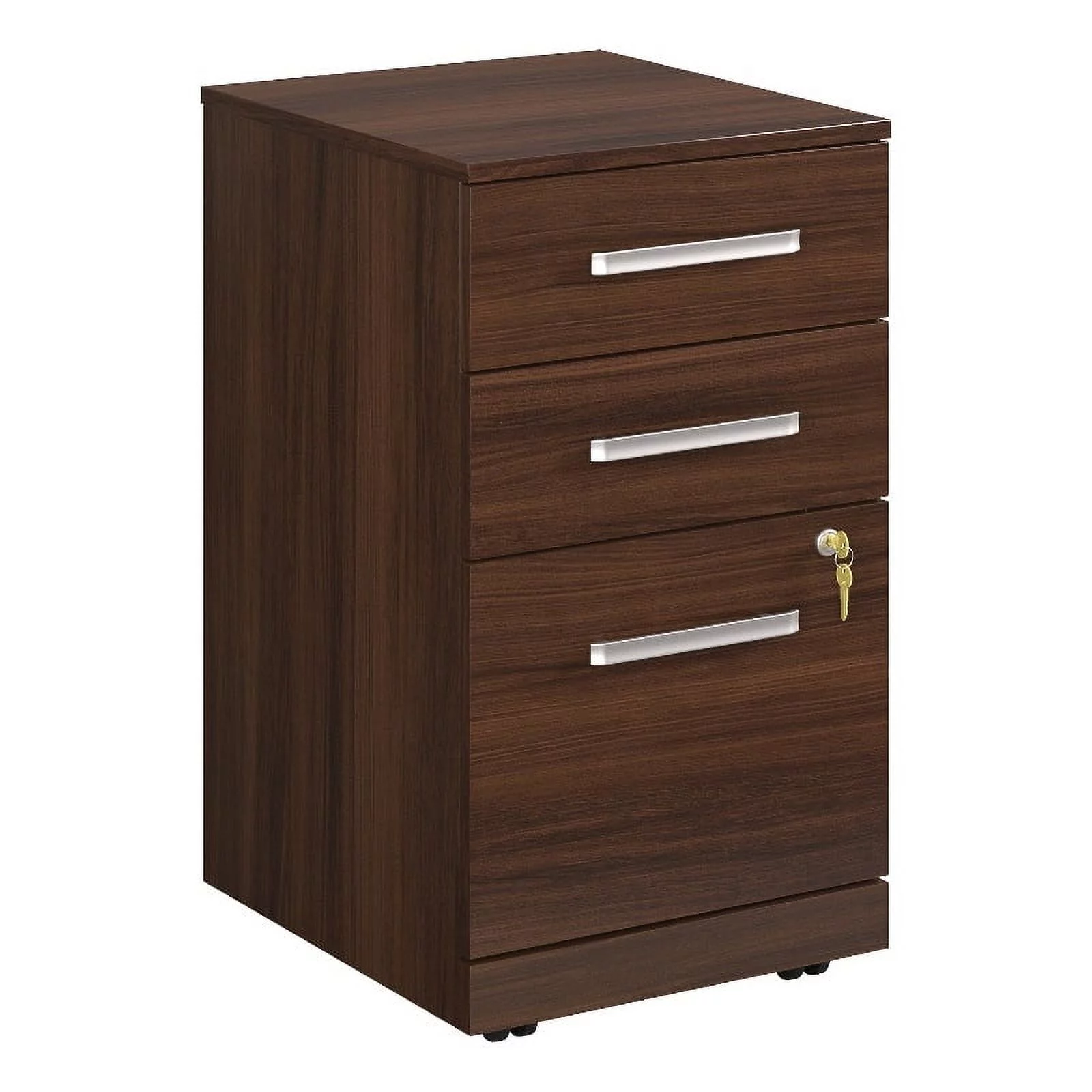 UrbanPro Engineered Wood 3-Drawer Mobile File in Noble Elm / Brown Finish