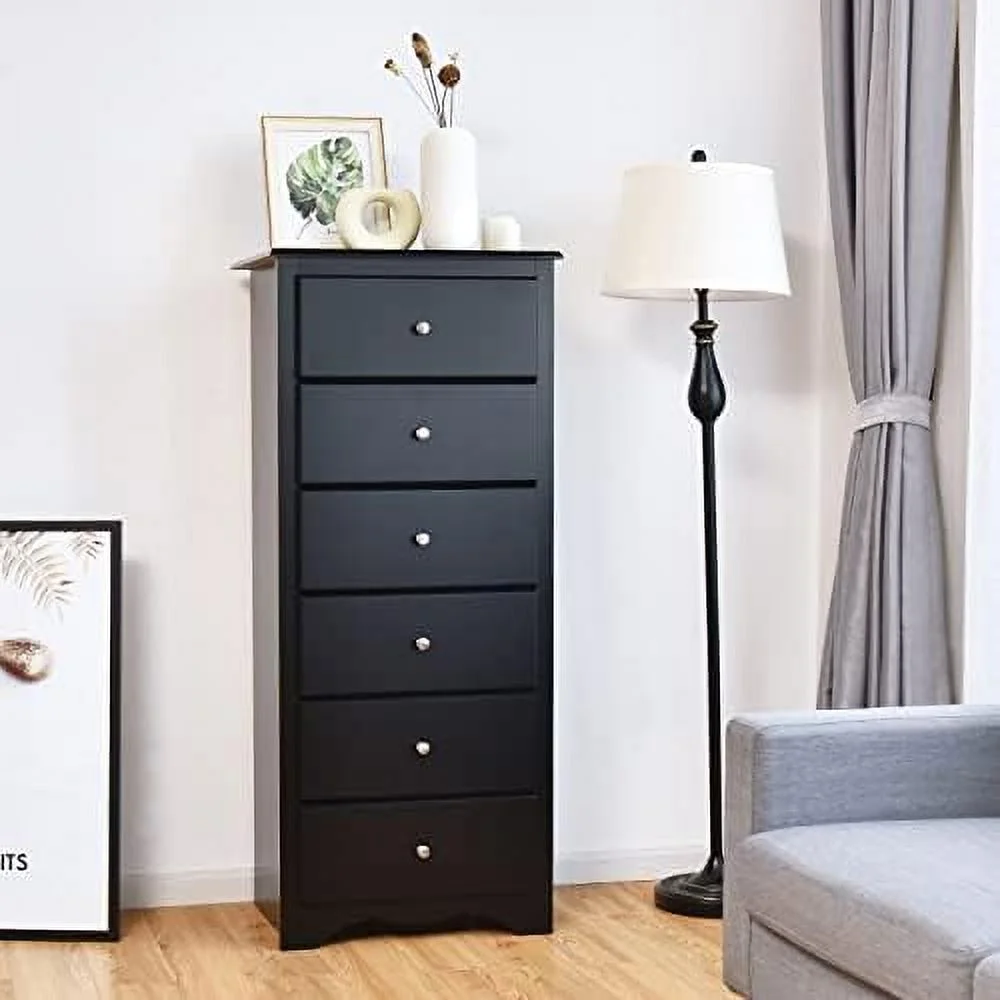 xrboomlife 6 Drawer Dresser  53.5\u2019\u2019 Chest of Drawers  Modern Closet Drawers with Metal Handles  Wood Dressers & Chests  Tall Dresser for Bedroom  Living Room  Hallway (Brown