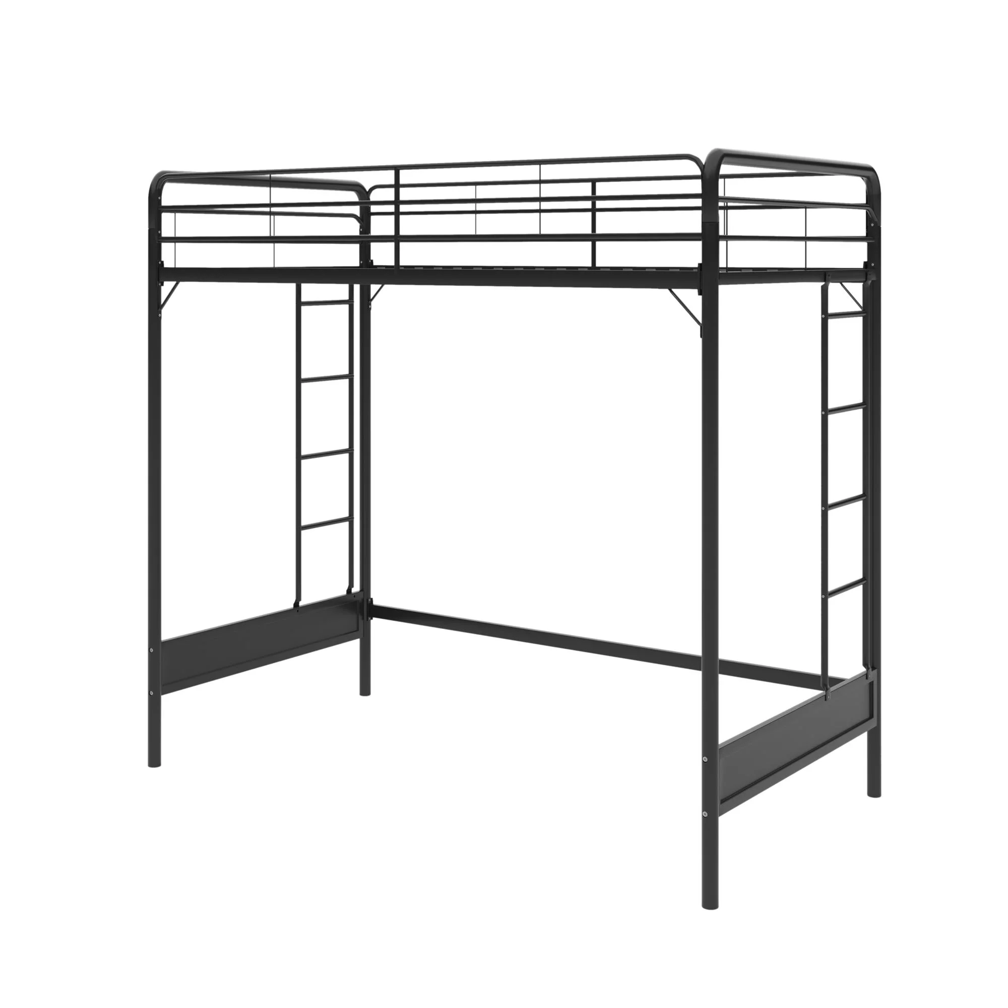 RealRooms Colten Loft Bed, Under-Bed Desk and Gaming Area, Twin, Black
