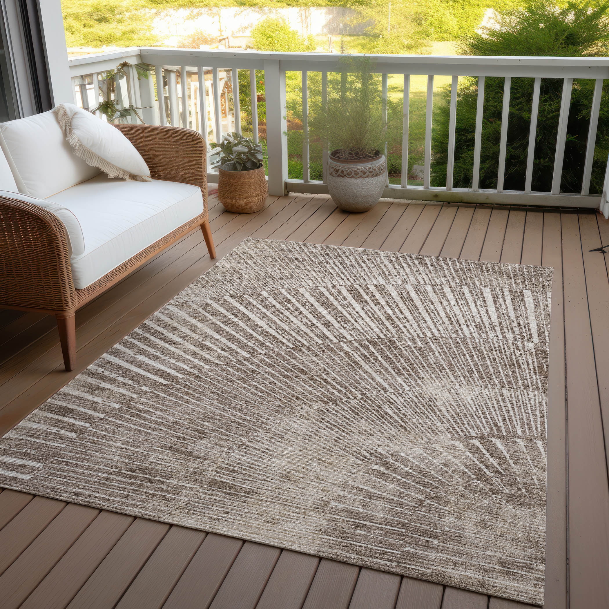 Addison Rugs Chantille ACN542 Taupe 8' x 10' Indoor Outdoor Area Rug, Easy Clean, Machine Washable, Non Shedding, Bedroom, Living Room, Dining Room, Kitchen, Patio Rug