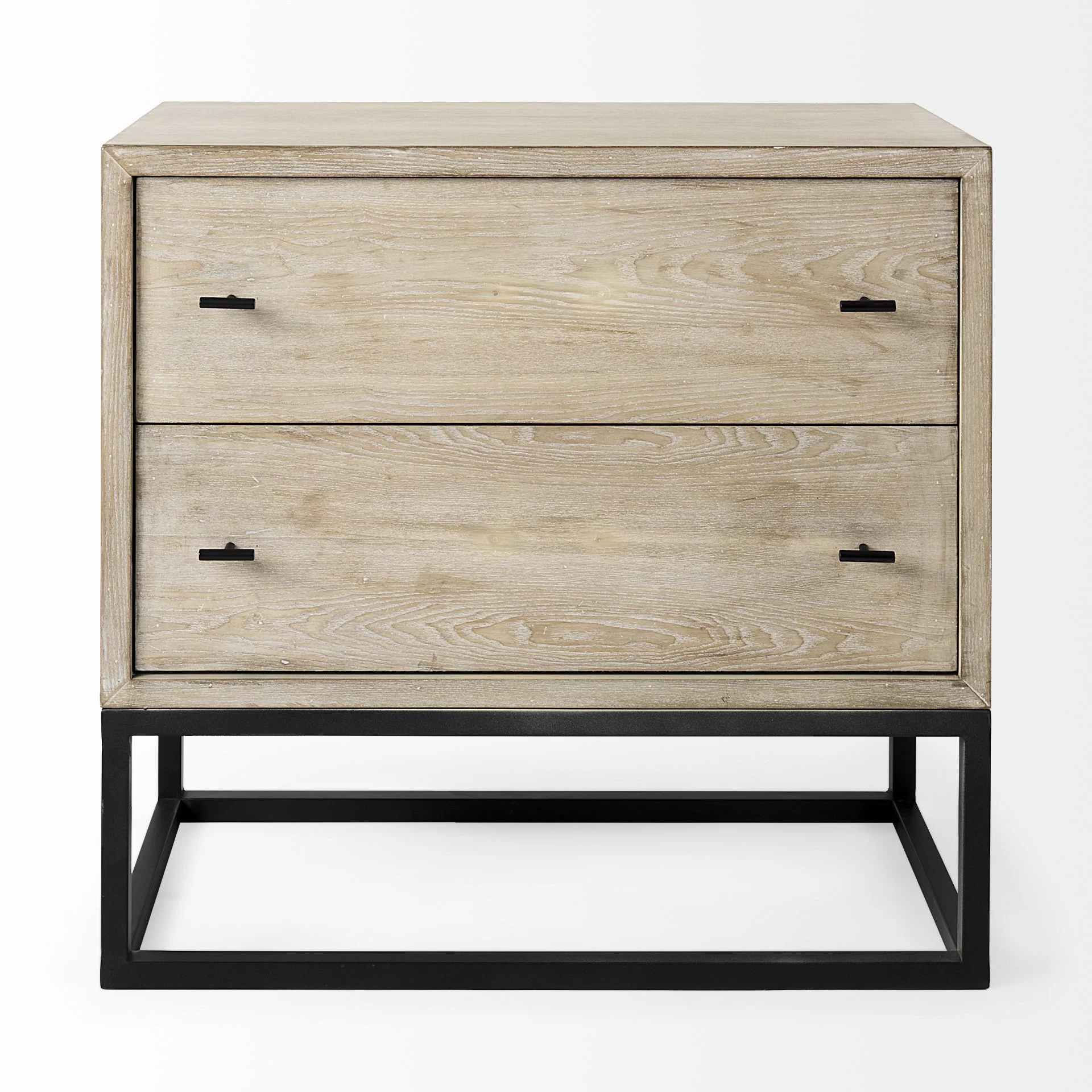 HomeRoots 391998 Rustic Modern Light Wash Two Drawer Chest, Light Brown
