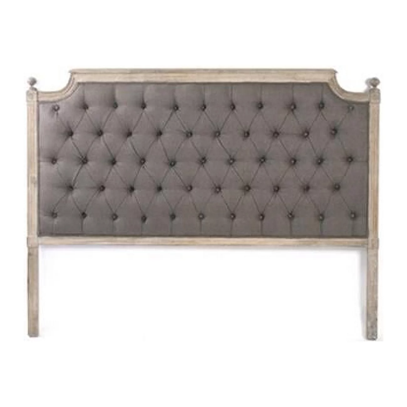 Louis Tufted Headboard, Queen - Aubergine Linen - 68 x 54 x 2.75 in.