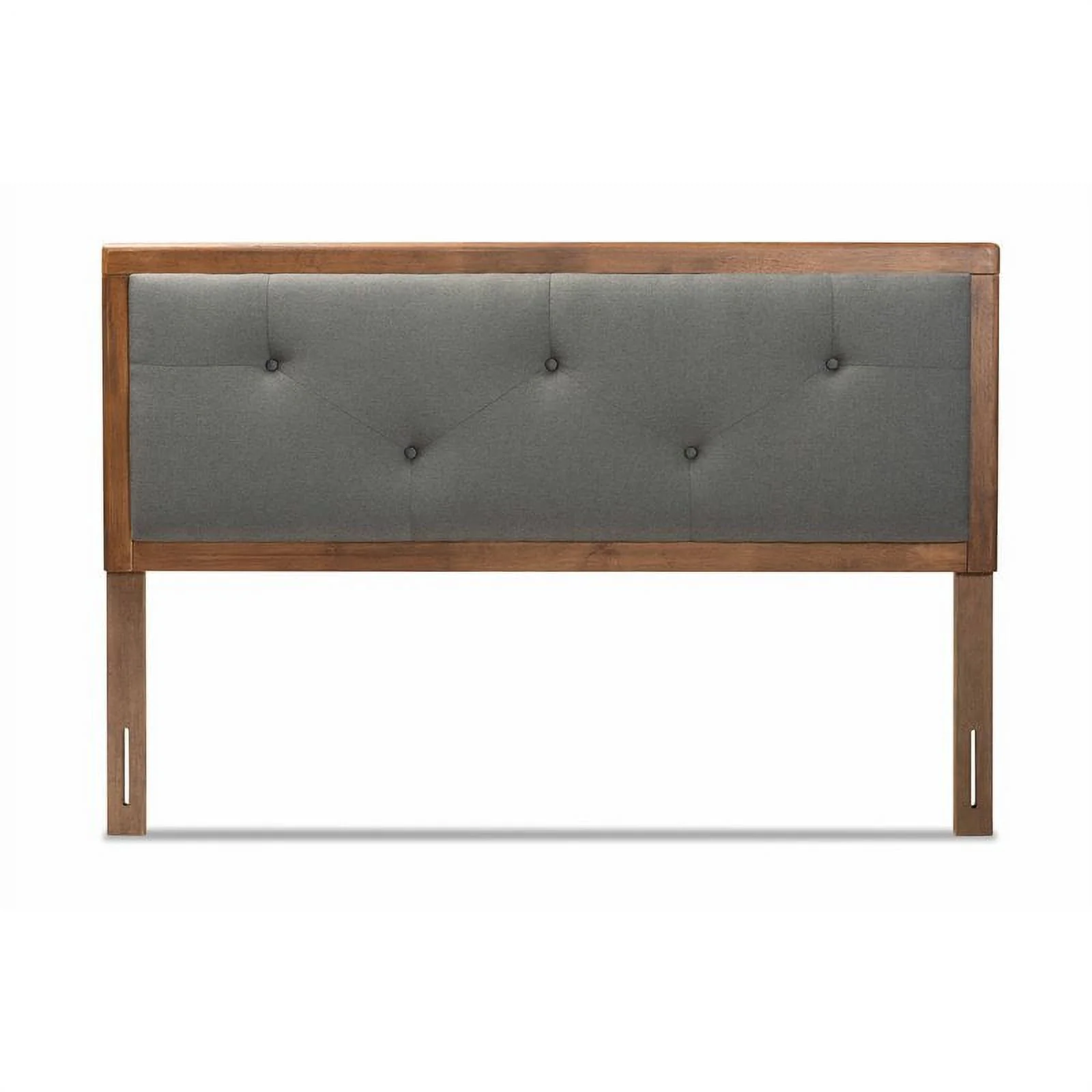 Bowery Hill Transitional Wood Full Size Headboard in Dark Gray/Walnut Brown
