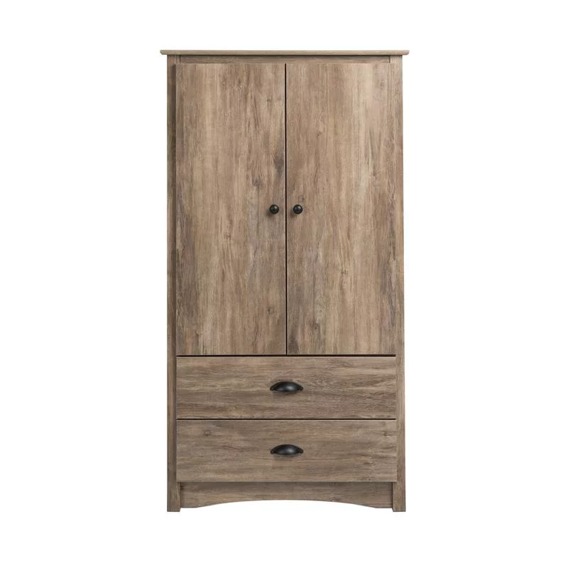 Home Square 2-Piece Set with King Platform Storage Bed and 2 Door Armoire