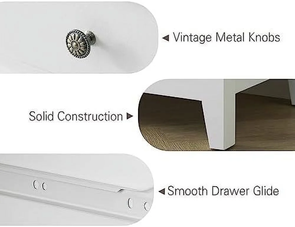 HBBOOMLIFE White Dresser for Bedroom  6 Chest of Drawer Dresser  Tall Nightstand with Deep Drawers  Modern Drawer Cabinet for Nursery  Living Room   Room Home Office