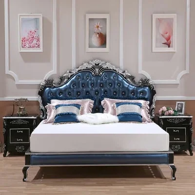 Queen Designer European Double Bed Modern Whitr Royal Bedframe King Size Double Bed Luxury Sleeping Cama Casal Bedroom Furniture
