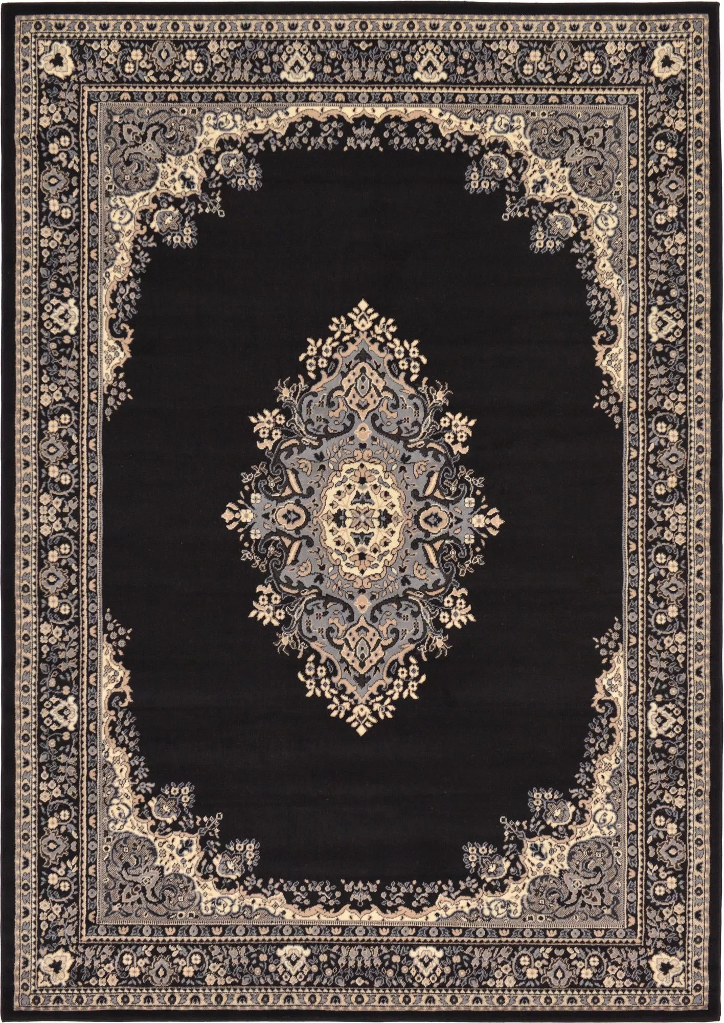 Unique Loom Washington Reza Rug Black/Beige 7' 1
